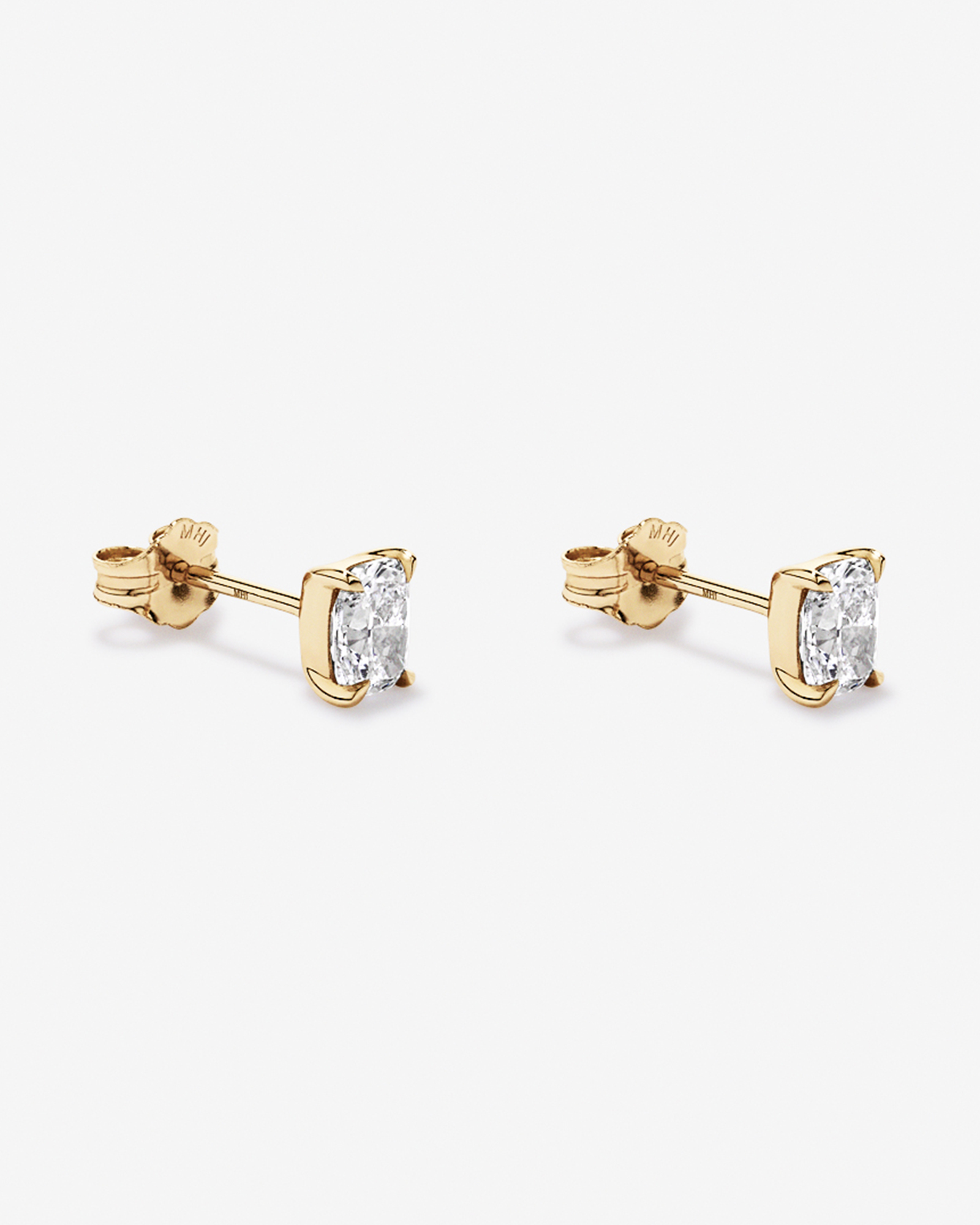 1.00 Carat TW Laboratory-Grown Diamond Cushion Stud Earrings in 10kt Yellow Gold