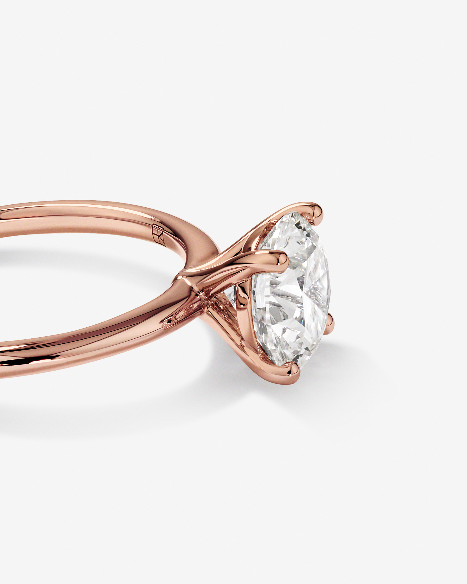 Carat TW Round Brilliant Laboratory-Grown Diamond Solitaire Engagement Ring 14kt Rose Gold