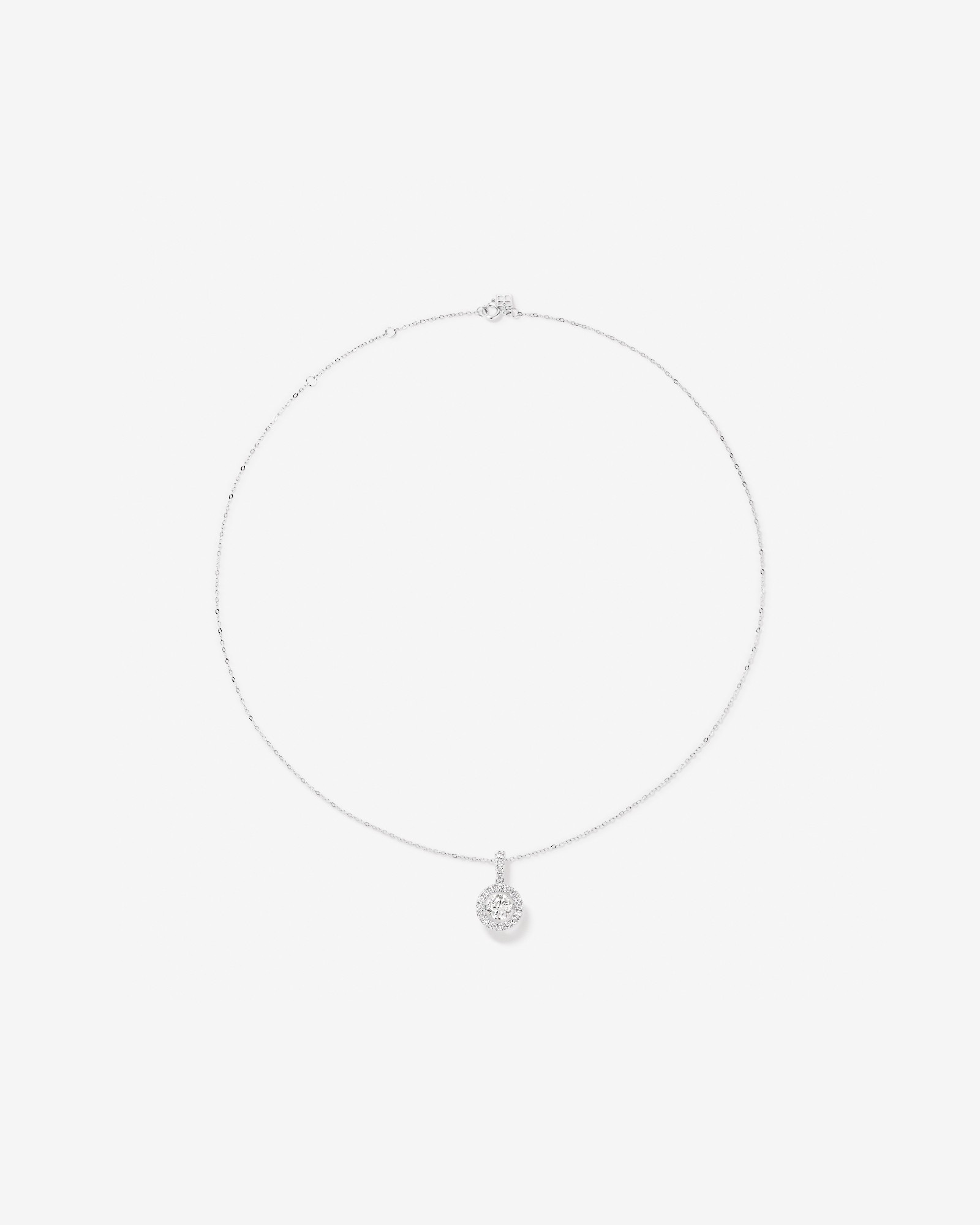 Pendentif rond Lume Lab avec 1,50 carat TW de diamants cultivés en laboratoire en or blanc 10 carats