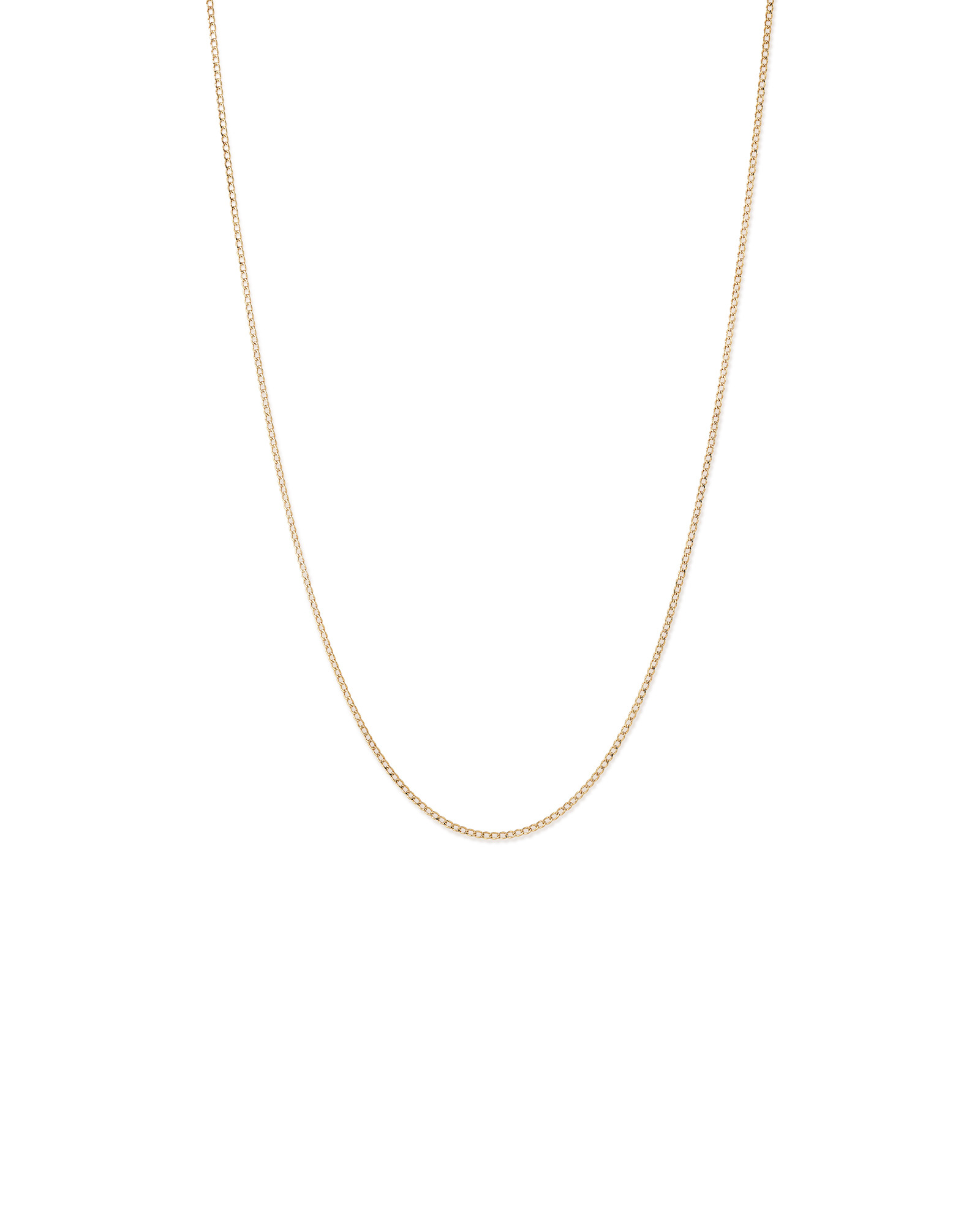 50cm (20") 1.96mm Width Semi Solid Curb Chain in 10kt Yellow Gold