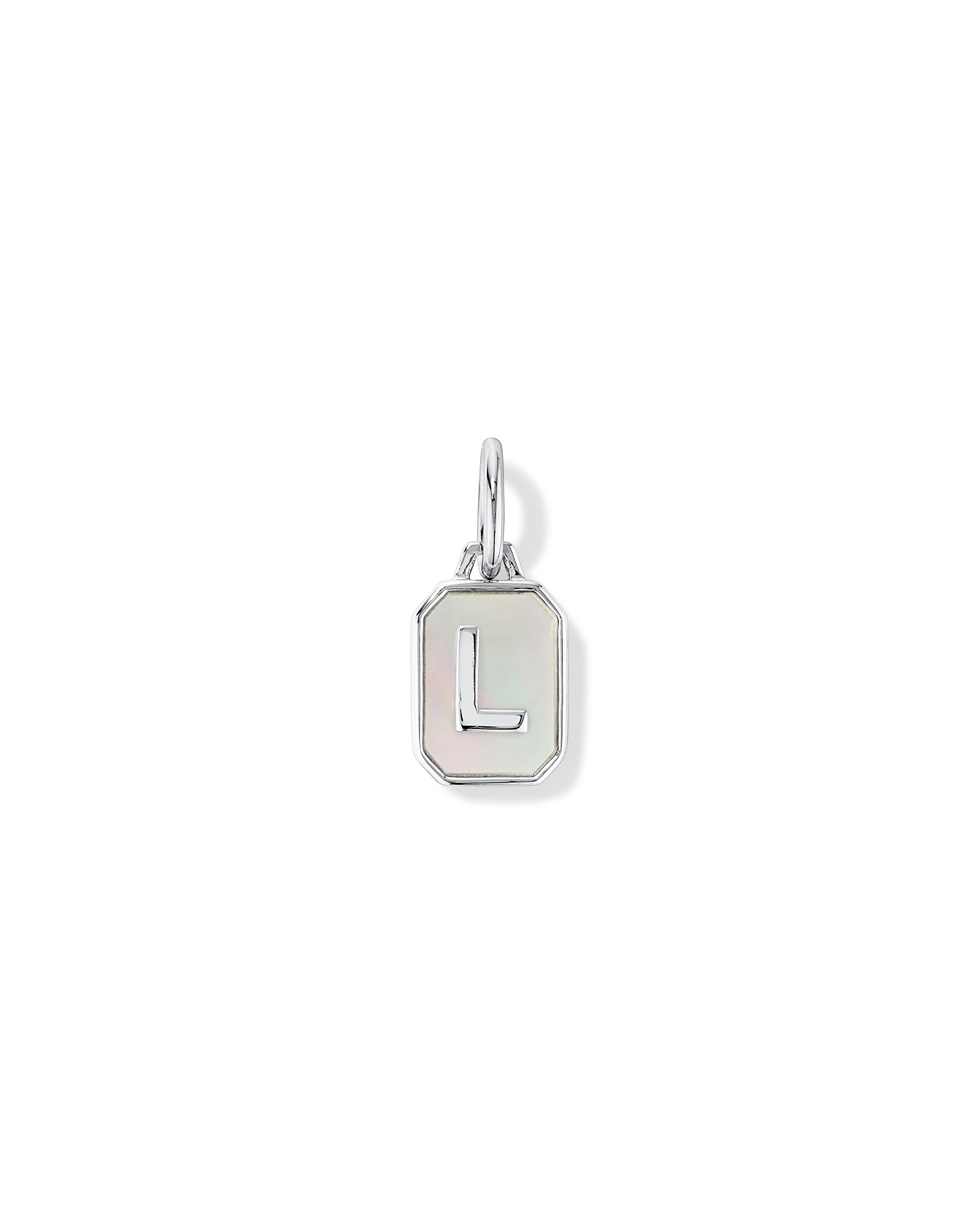 Letter Mother of Pearl Initial Pendant in Sterling Silver