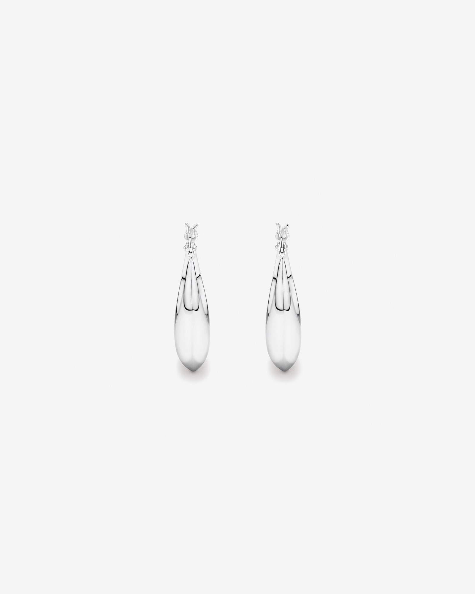 Boucles D'Oreilles Créoles Bombées Graduées En Argent Sterling
