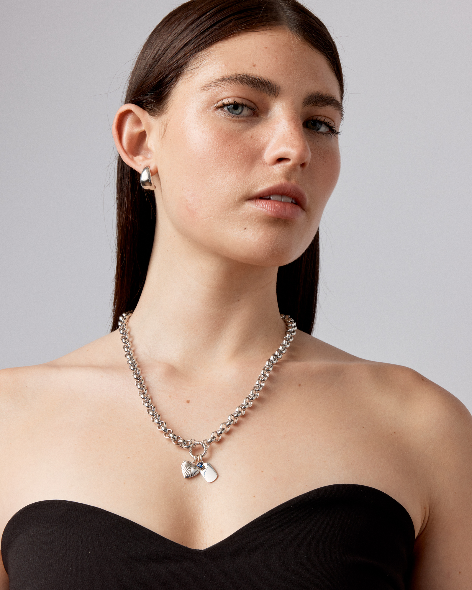 Pendentif plaque d'identité en argent sterling