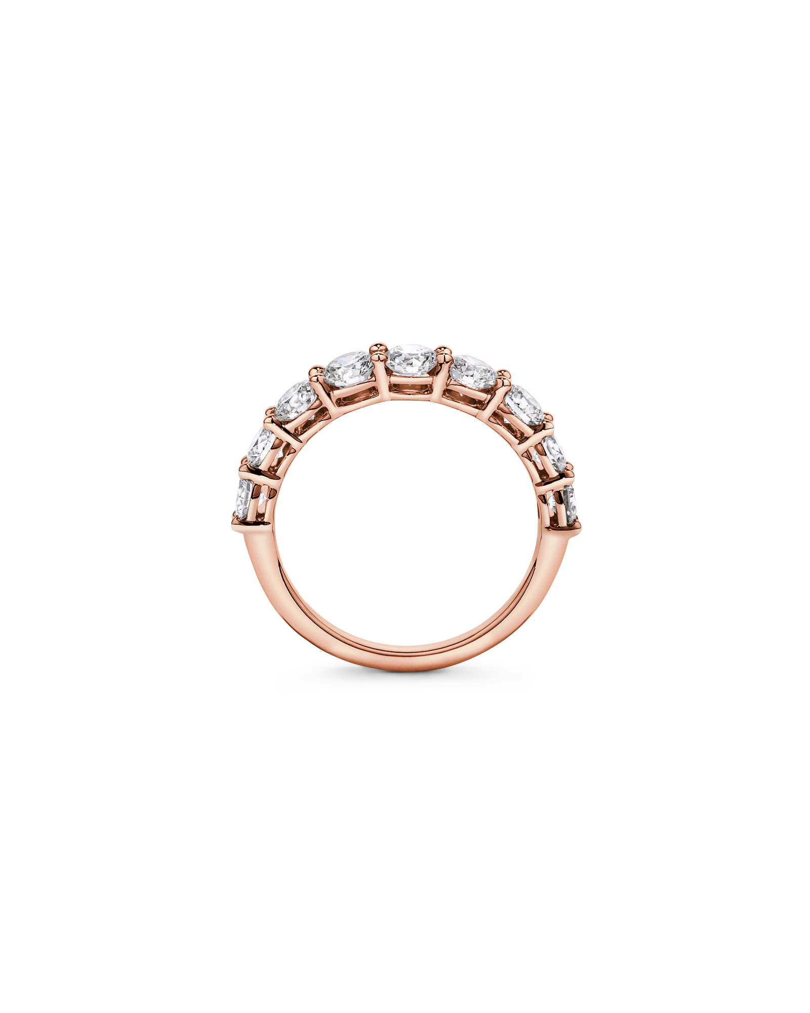 1.75 Carat TW Round Brilliant Laboratory-Grown Diamond Wedding Band 14kt Rose Gold