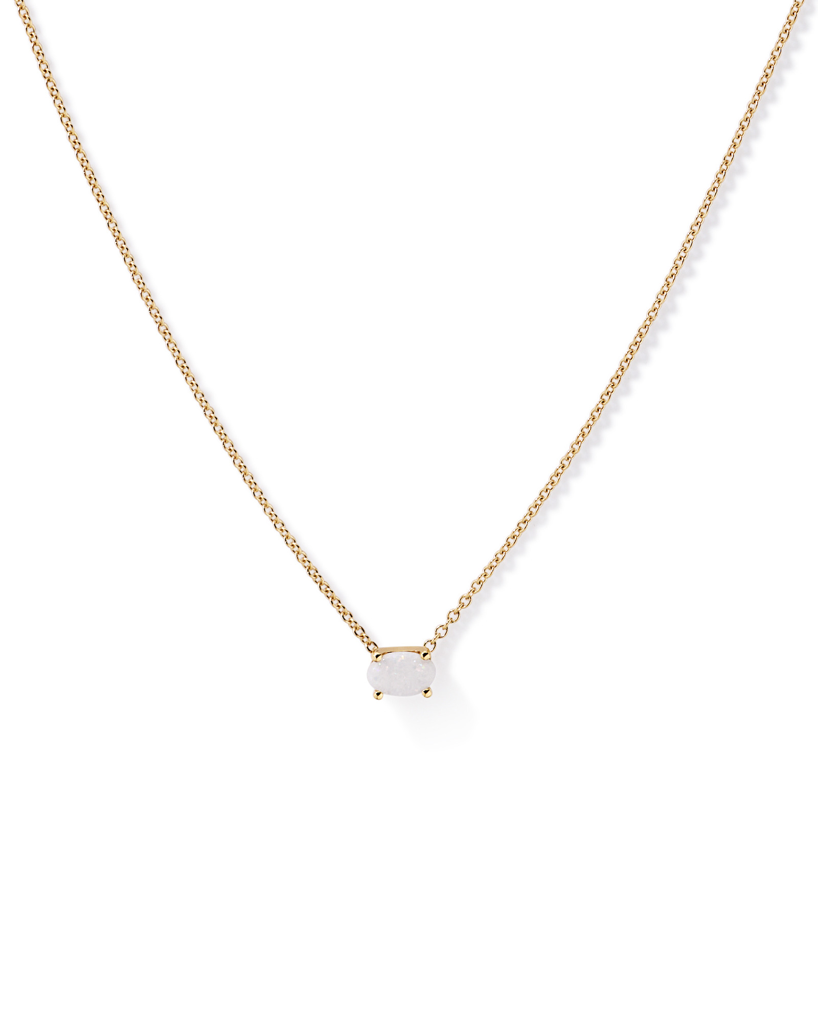 Australian Opal East-West Necklace in 10kt Yellow Gold