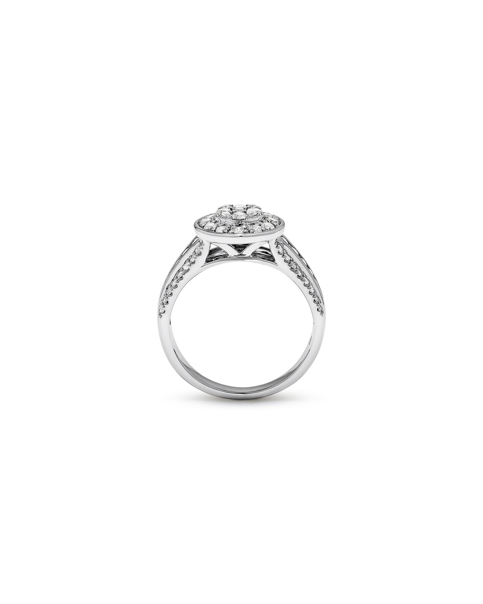 Carat TW Round Diamond Cluster Ring Sterling Silver