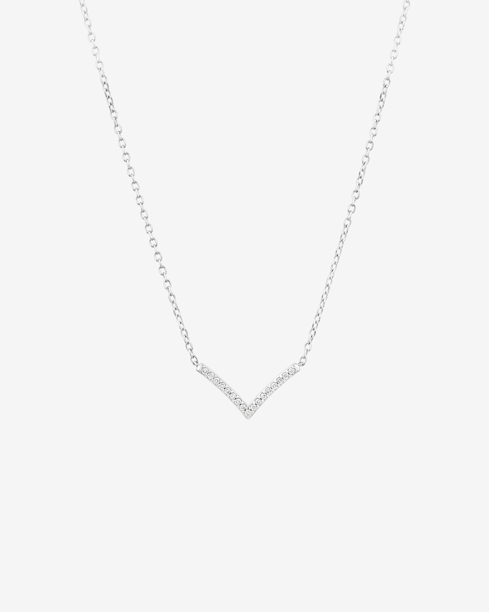 Chevron Necklace with 0.05 Carat TW Diamonds in Sterling Silver