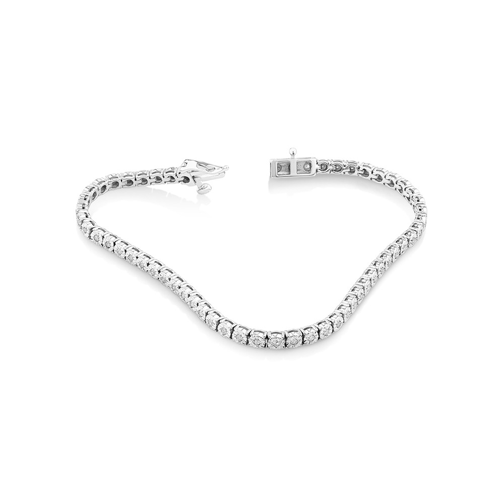 Bracelet de tennis en diamants de 0,50 carats TW en argent sterling
