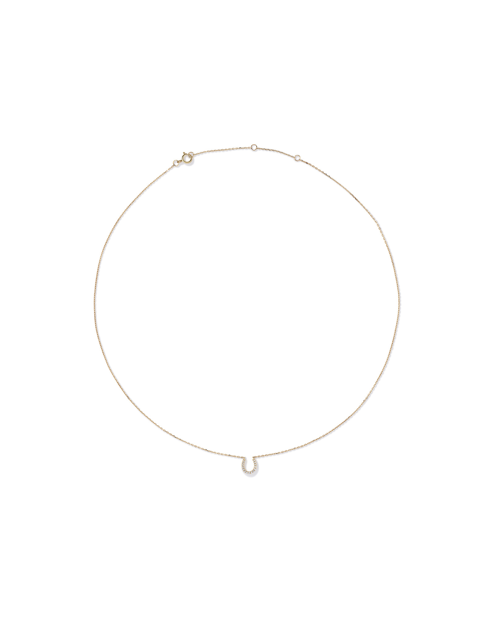 Collier à pendentif fer à cheval en or jaune 10 K avec diamants totalisant 0,10 ct