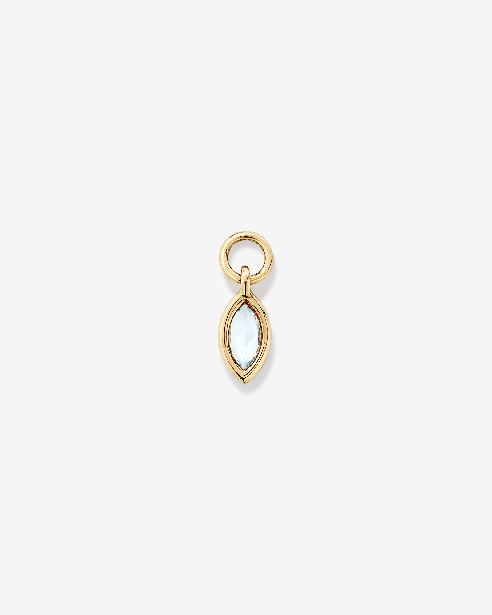 Sky Blue Topaz Single Earring Charm in 10kt Yellow Gold