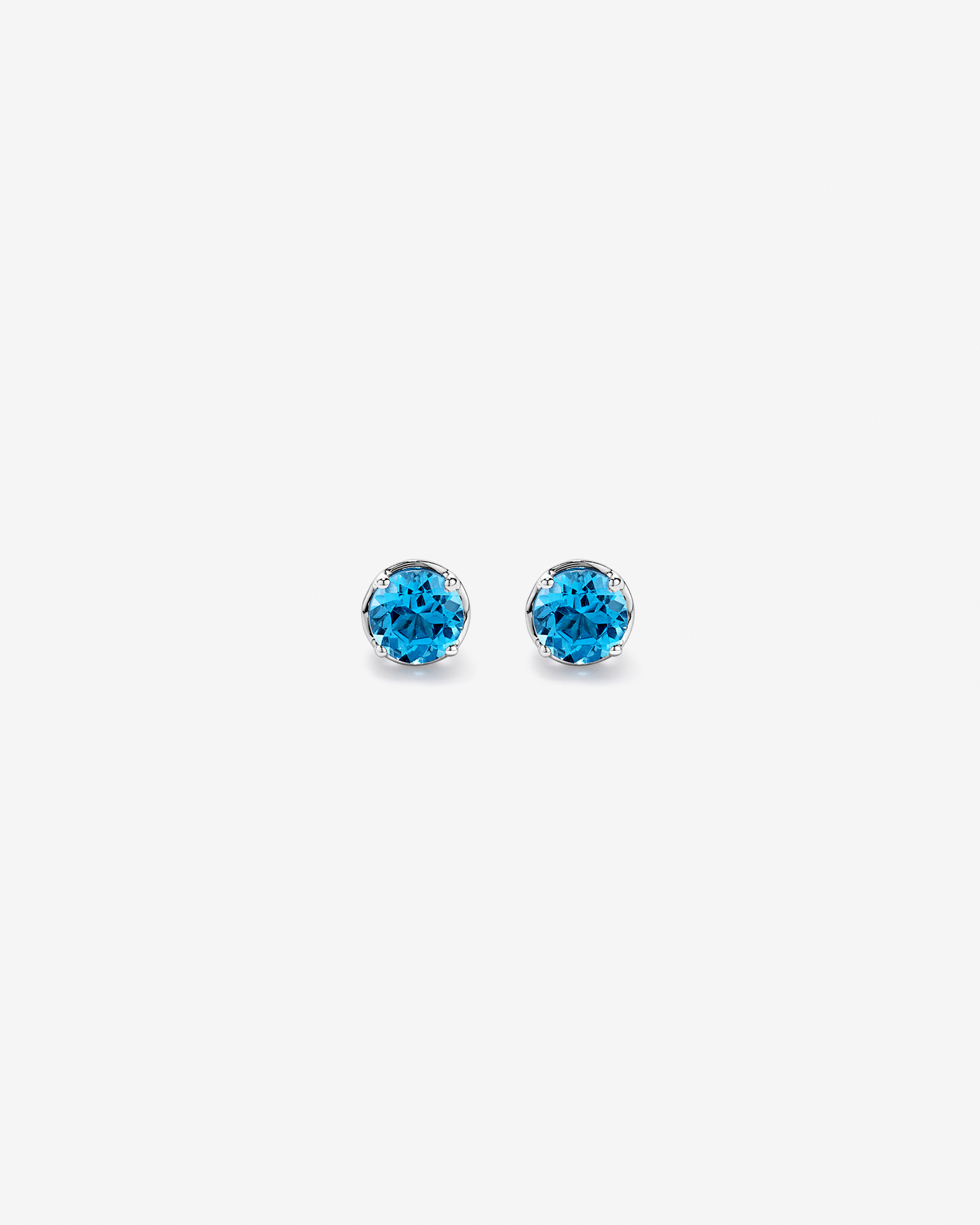 Blue Topaz Necklace & Stud Earring Gift Set in Sterling Silver