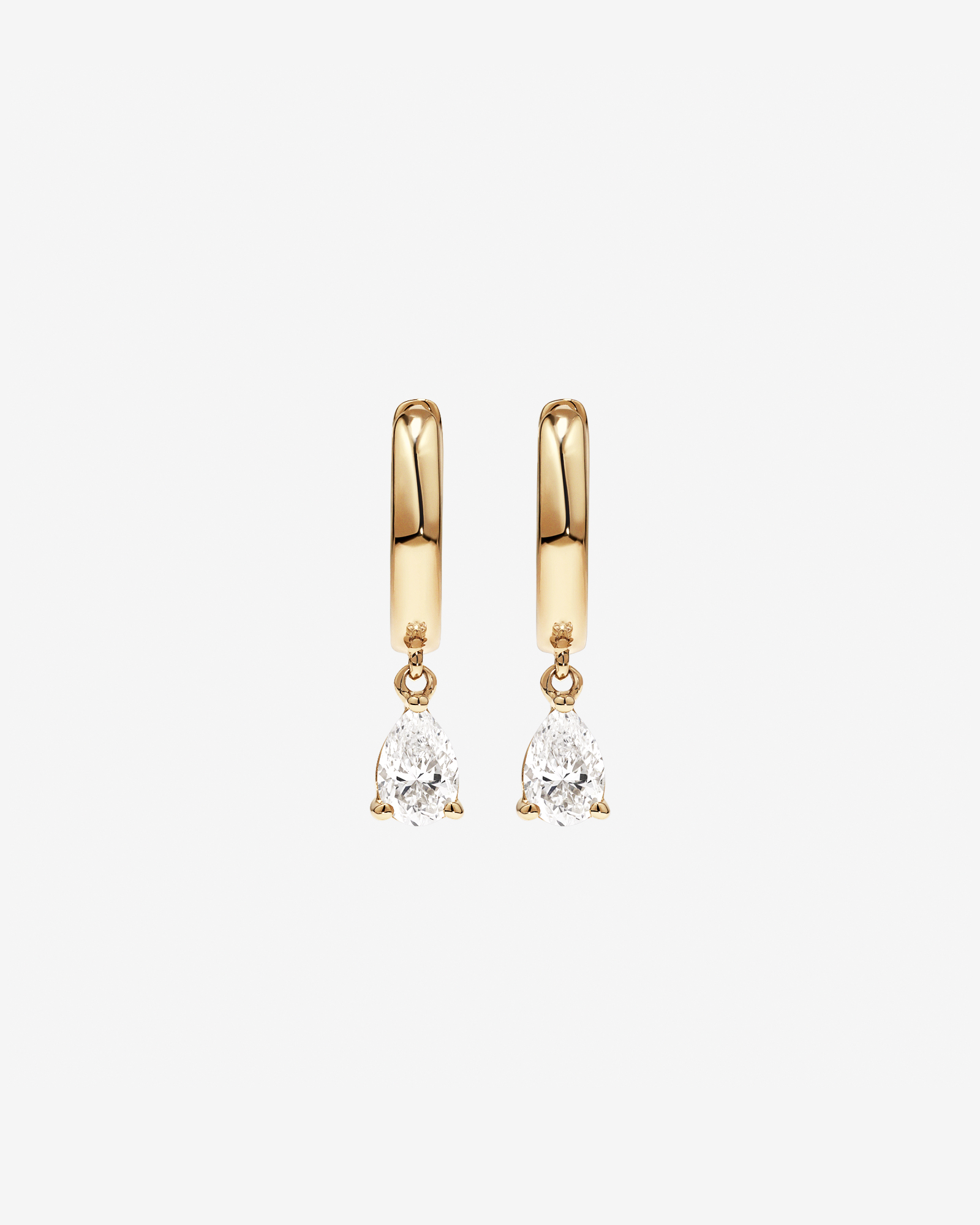 0.50 Carat TW Pear Cut Laboratory-Grown Diamond Drop Sleeper Earrings in 10kt Yellow Gold