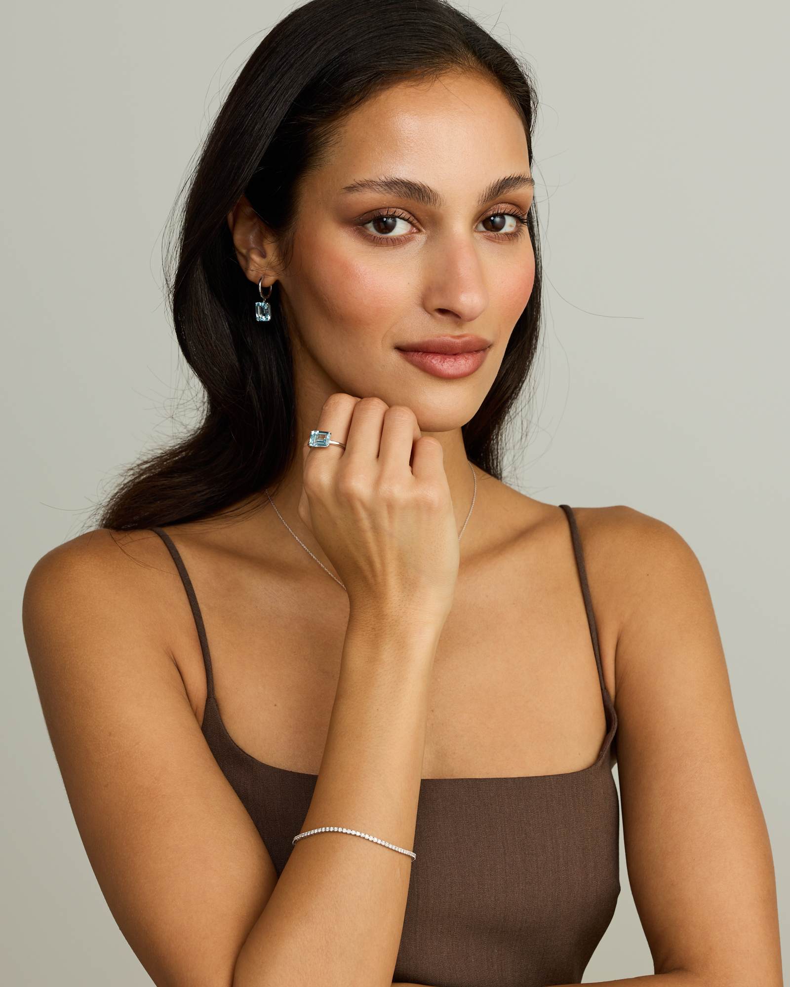 Emerald Cut Sky Blue Topaz Drop Earrings in Sterling Silver