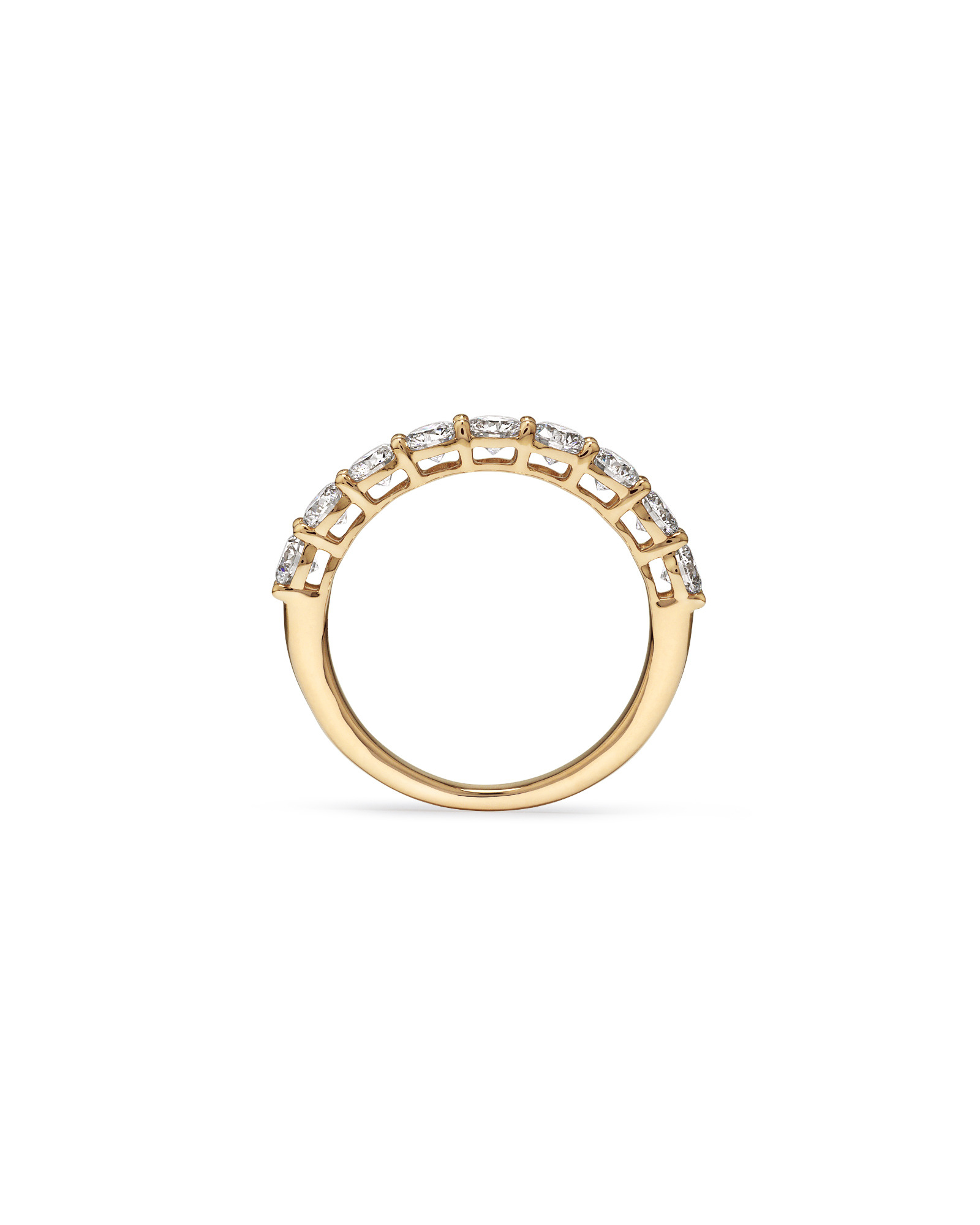 Alliance en or jaune 14 carats avec diamants de laboratoire taille brillant rond (poids total 1,30 carat)
