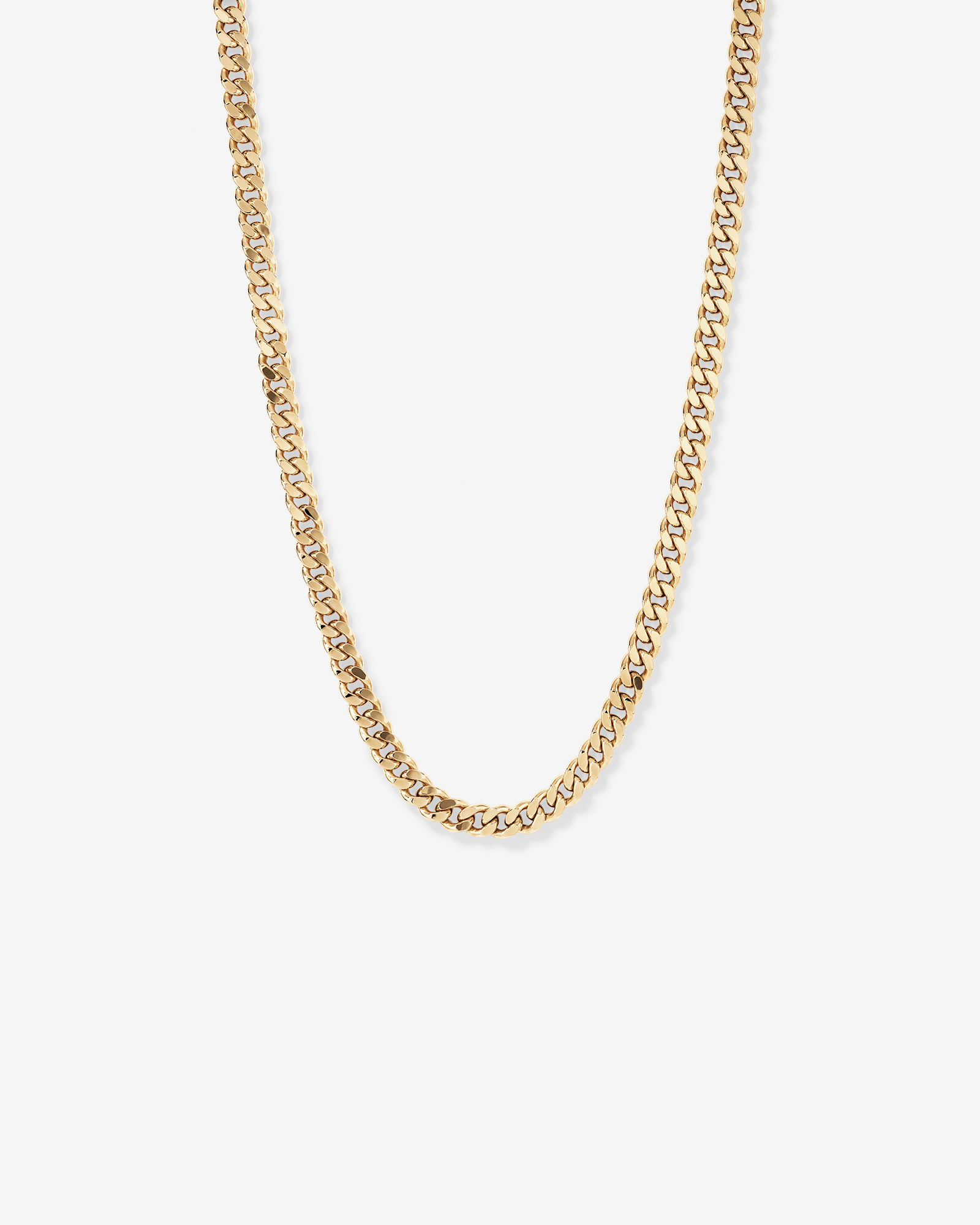 45cm (22") 9mm Width Semi Solid Diamond Cut Curb Chain in 10kt Yellow Gold