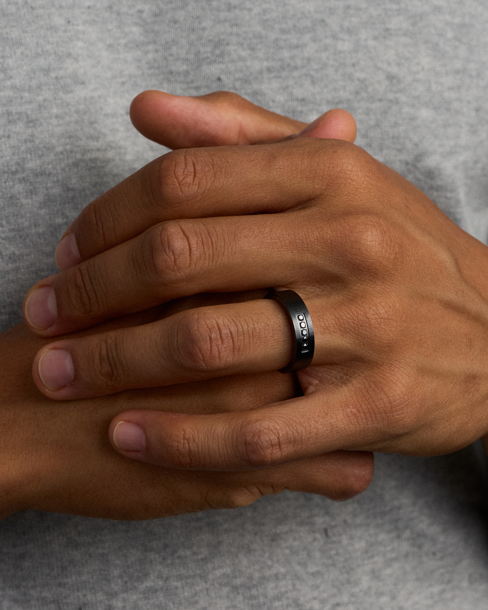 6mm Black Diamond Wedding Band in Black Titanium