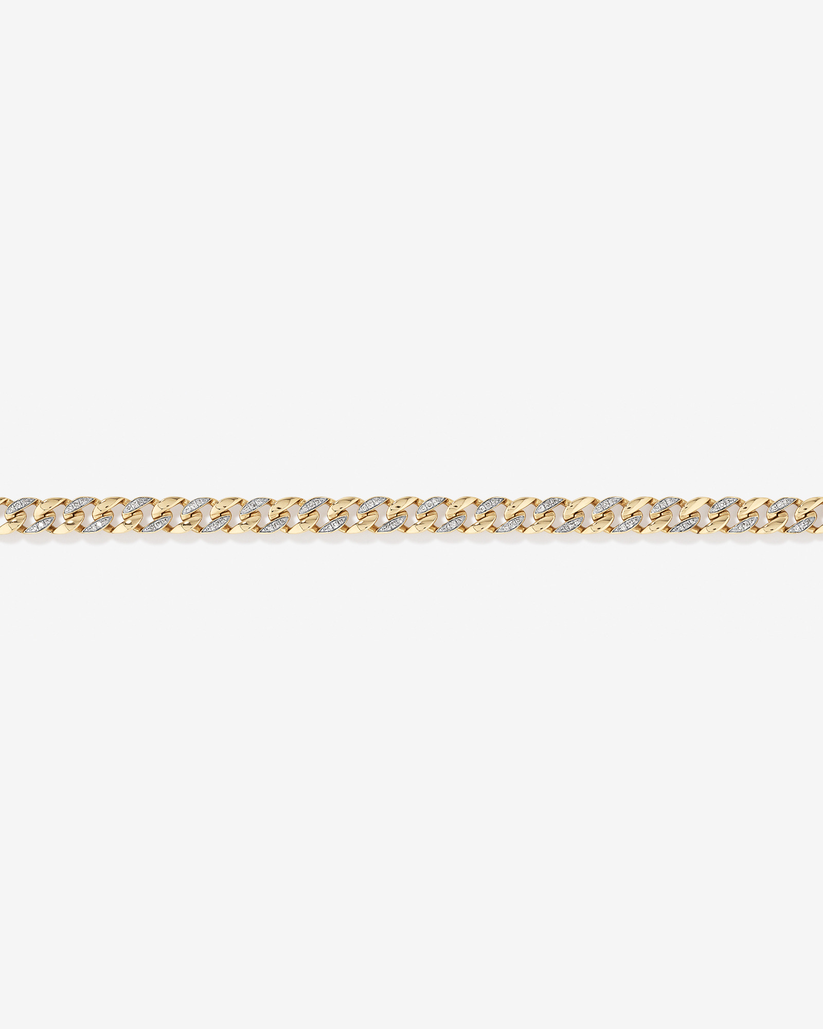 21cm Cuban Link Bracelet with 1.00 Carat TW of Diamonds in 10kt Yellow Gold
