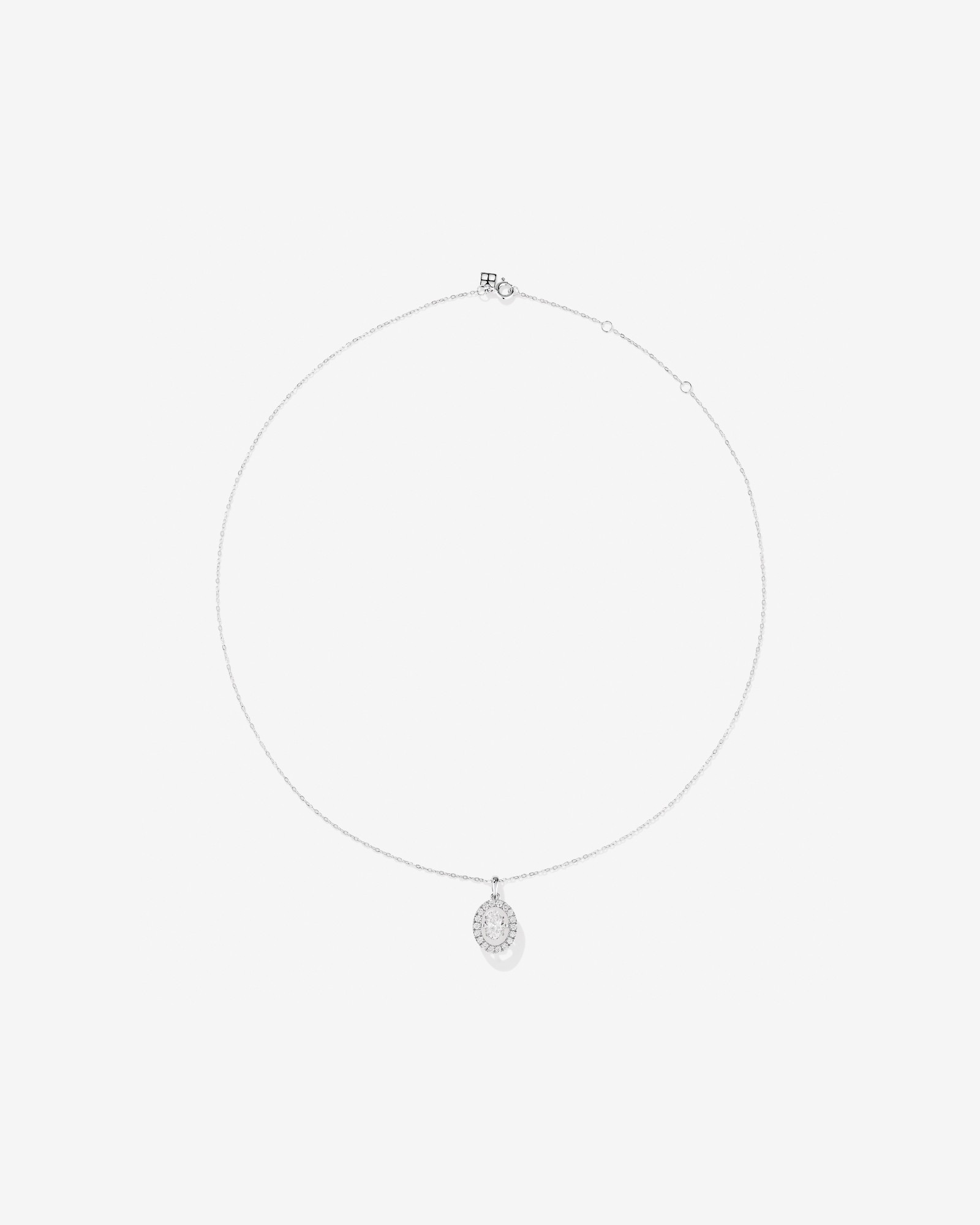 Pendentif ovale Lume Lab avec 1,00 carat TW de diamant cultivé en laboratoire en or blanc 10 carats