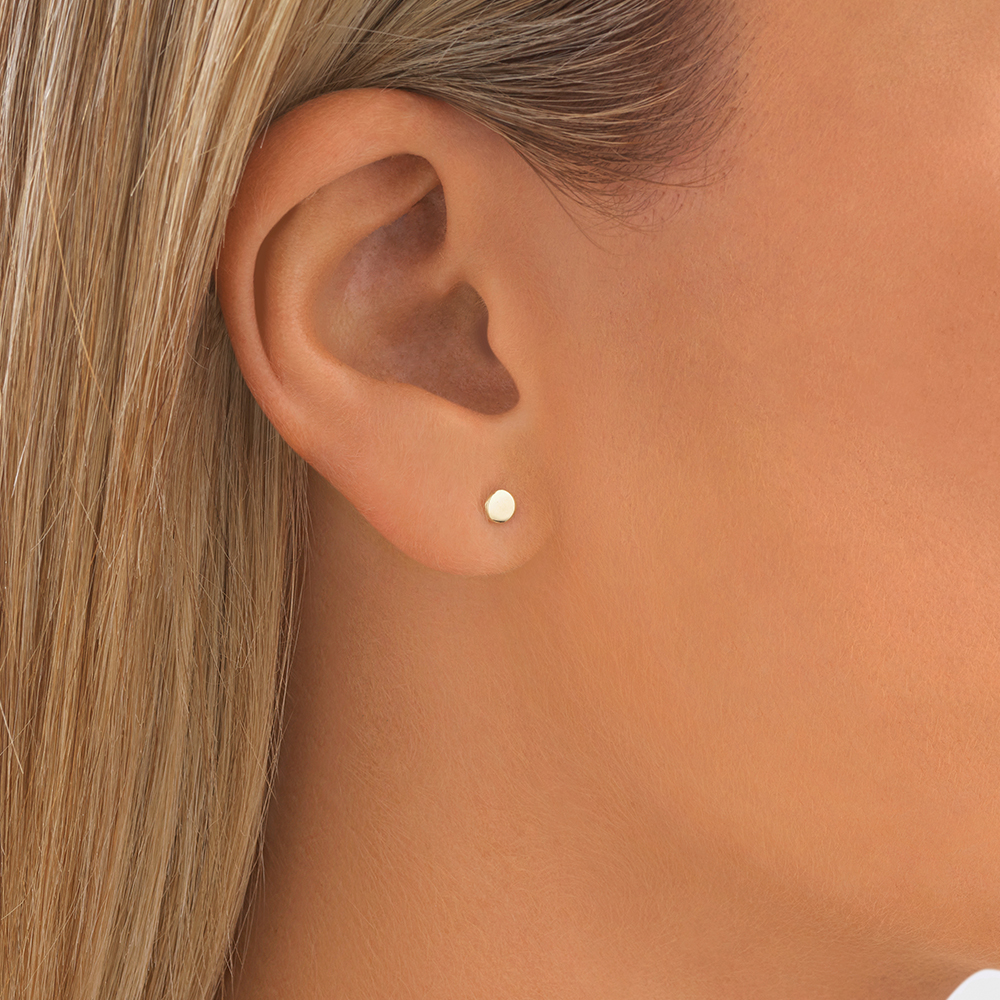 4mm Circle Stud Earrings 10kt Yellow Gold