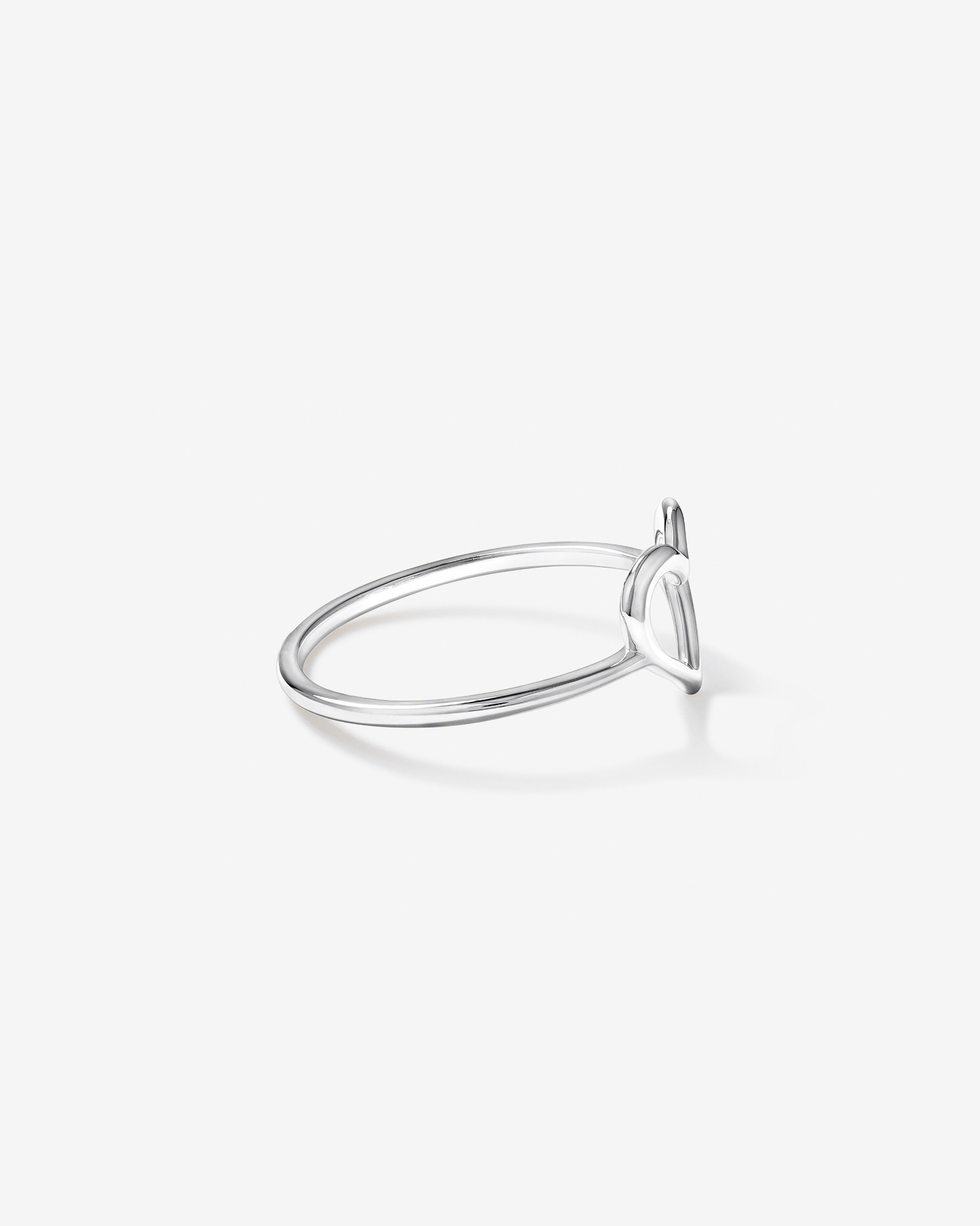 Bague Coeur Ouvert en Argent Sterling
