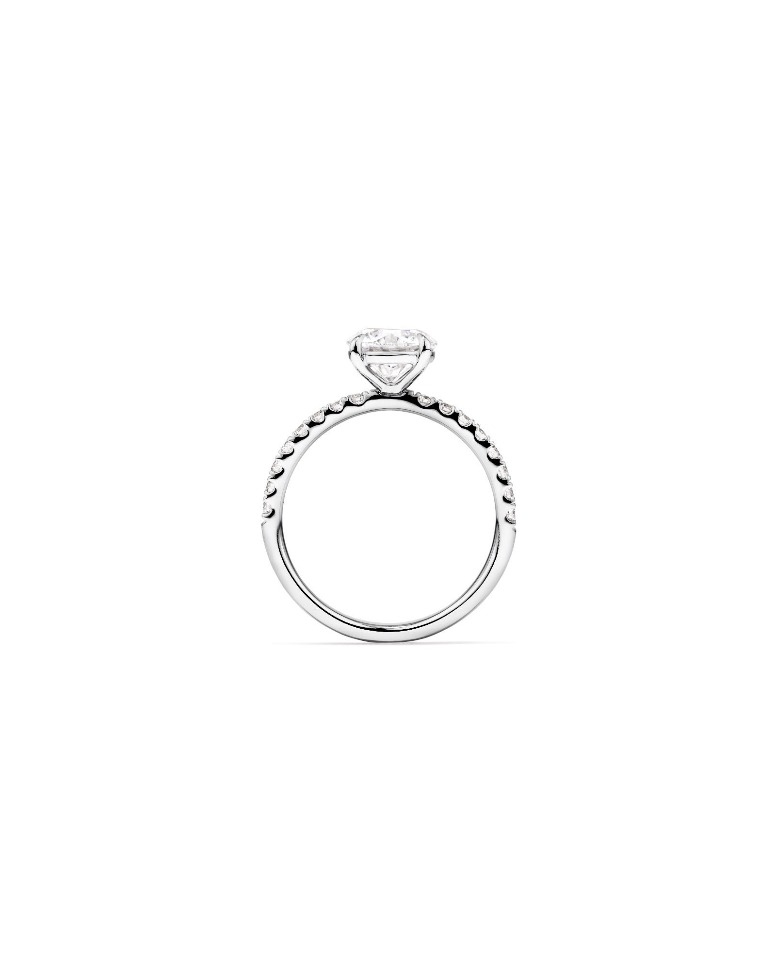 1.81 Carat TW Round Brilliant Lab-Grown Diamond Side Accent Engagement Ring 14kt White Gold
