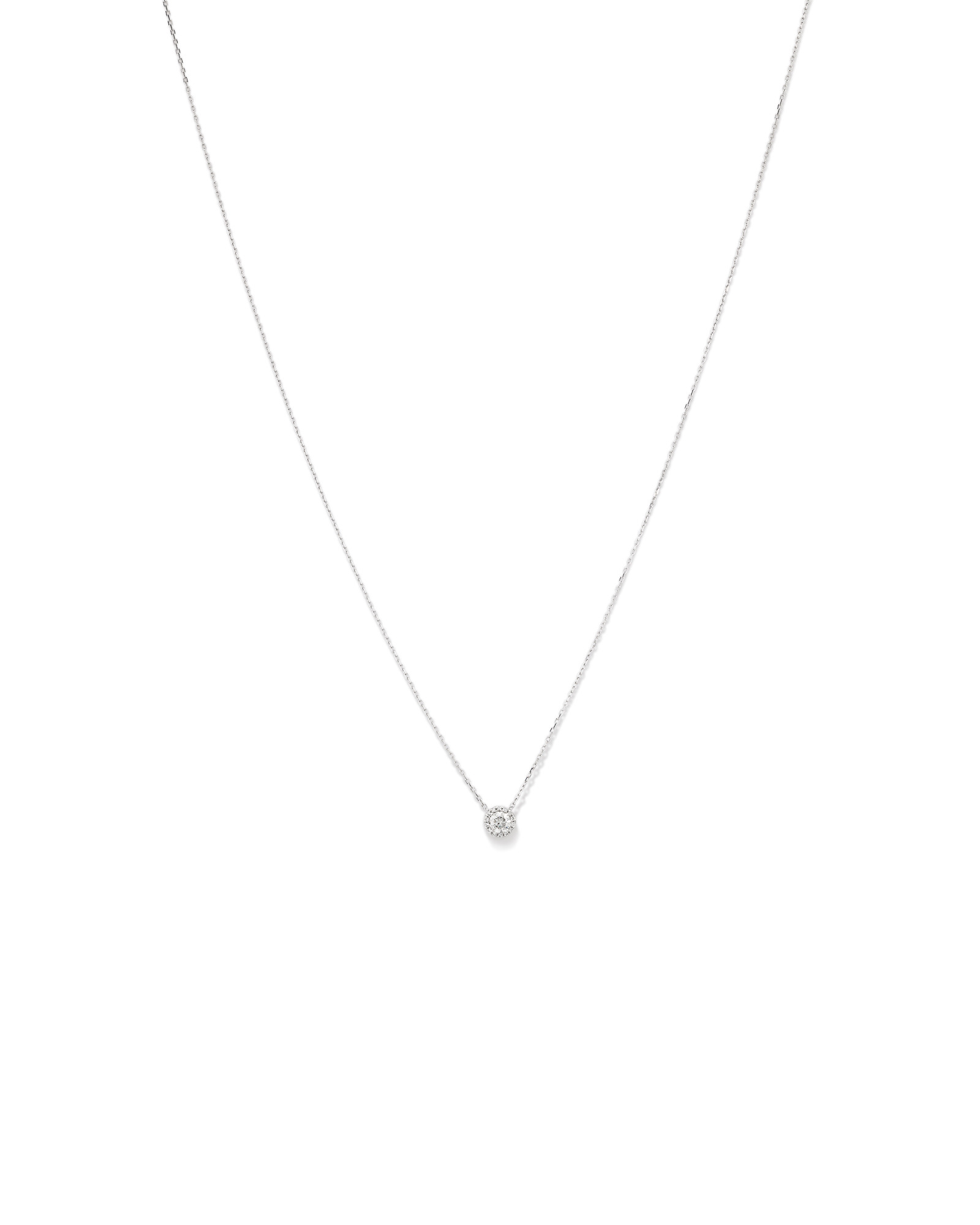 Pendentif halo rond de 0,22 carat TW en diamant en or blanc 10kt