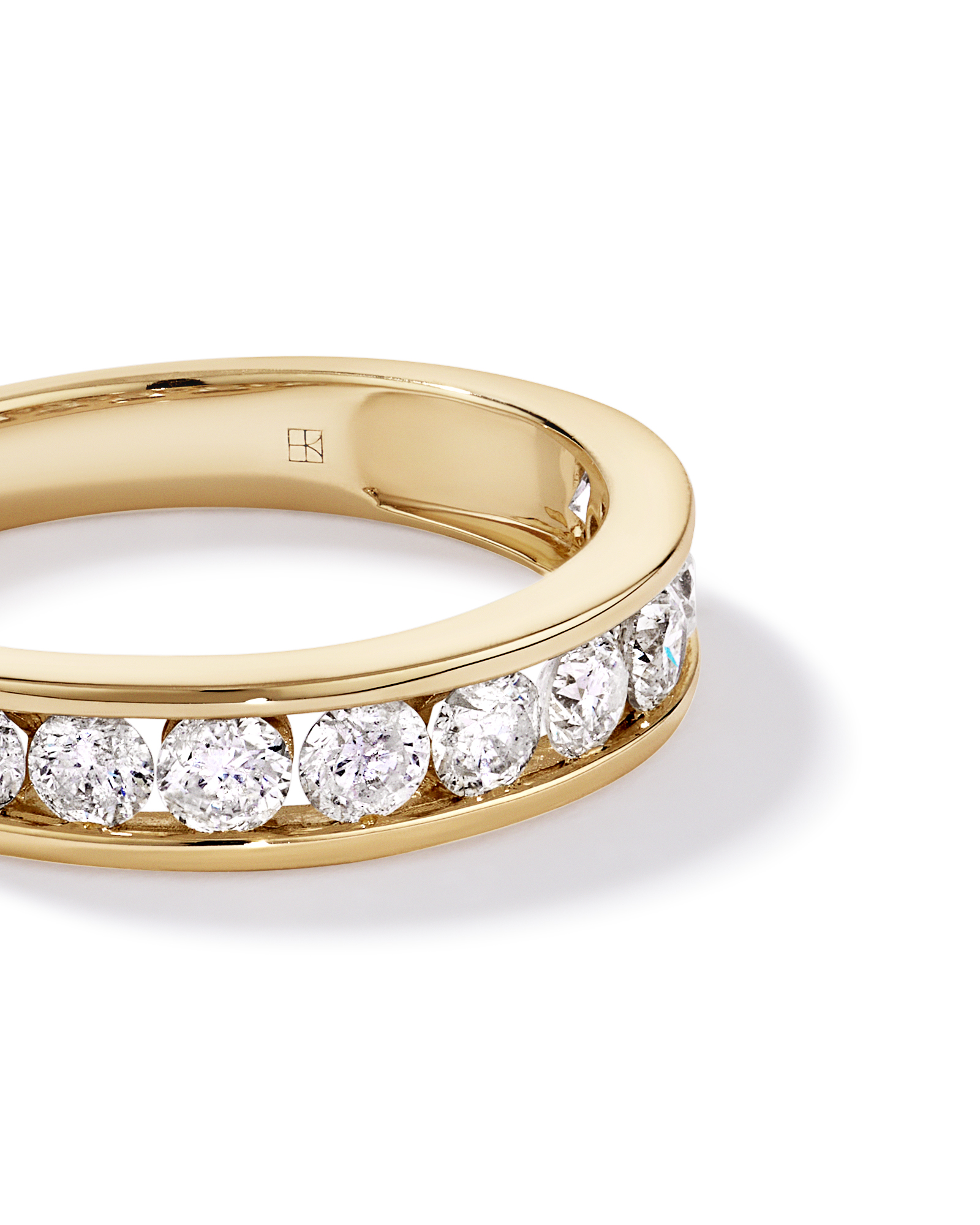 1.00 Carat TW Round Brilliant Channel Set Wedding Band 10kt Yellow Gold