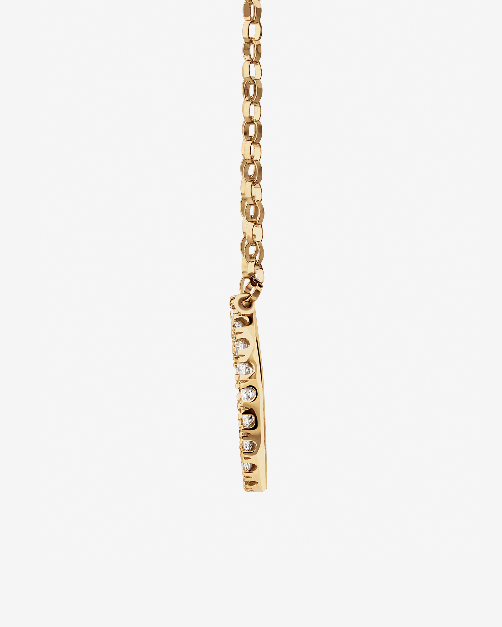 "O" Initial Necklace with 0.10 Carat TW of Diamonds in 10kt Yellow Gold