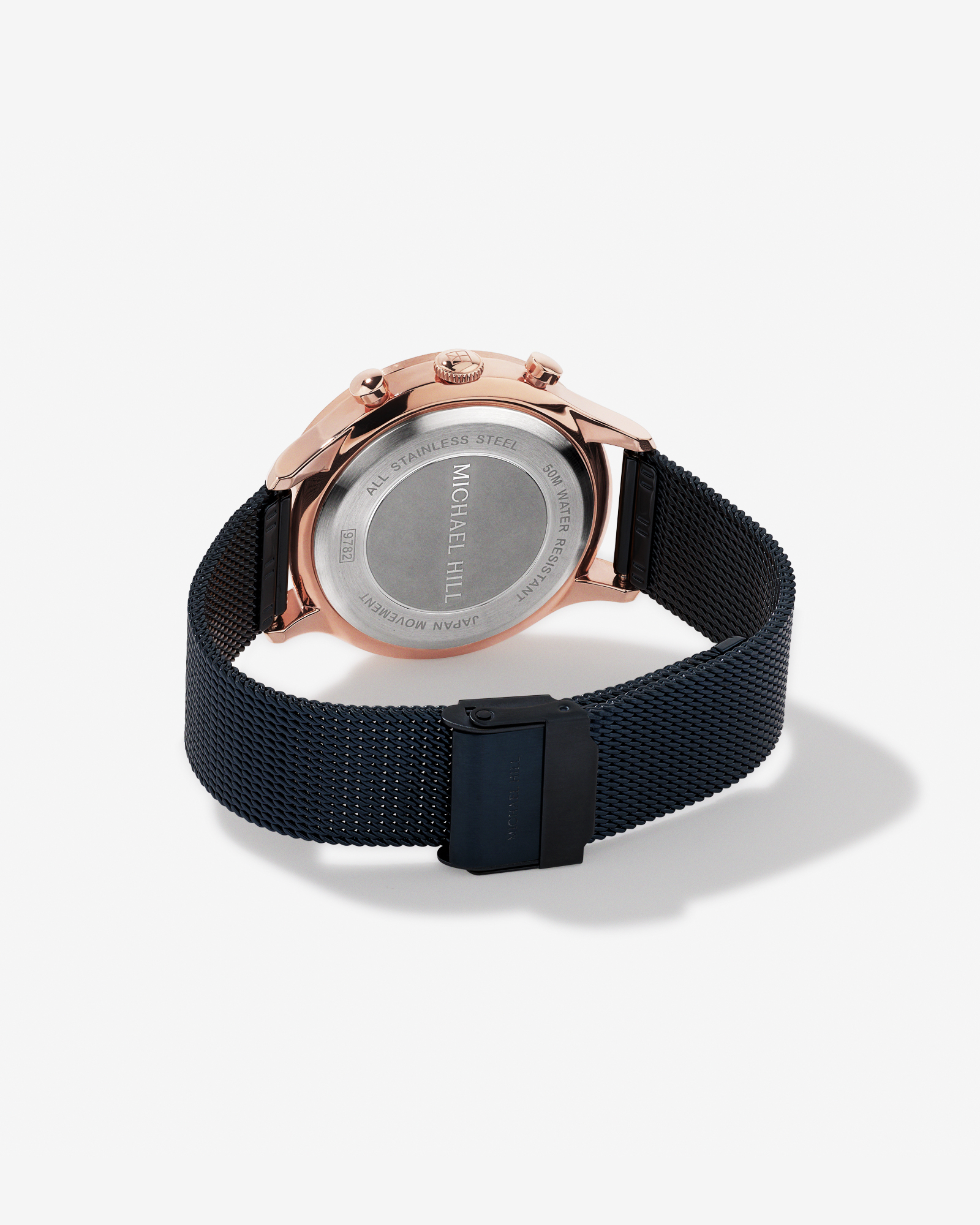 Men's Chronograph Watch in Blue & Rose Tone Stainless Steel