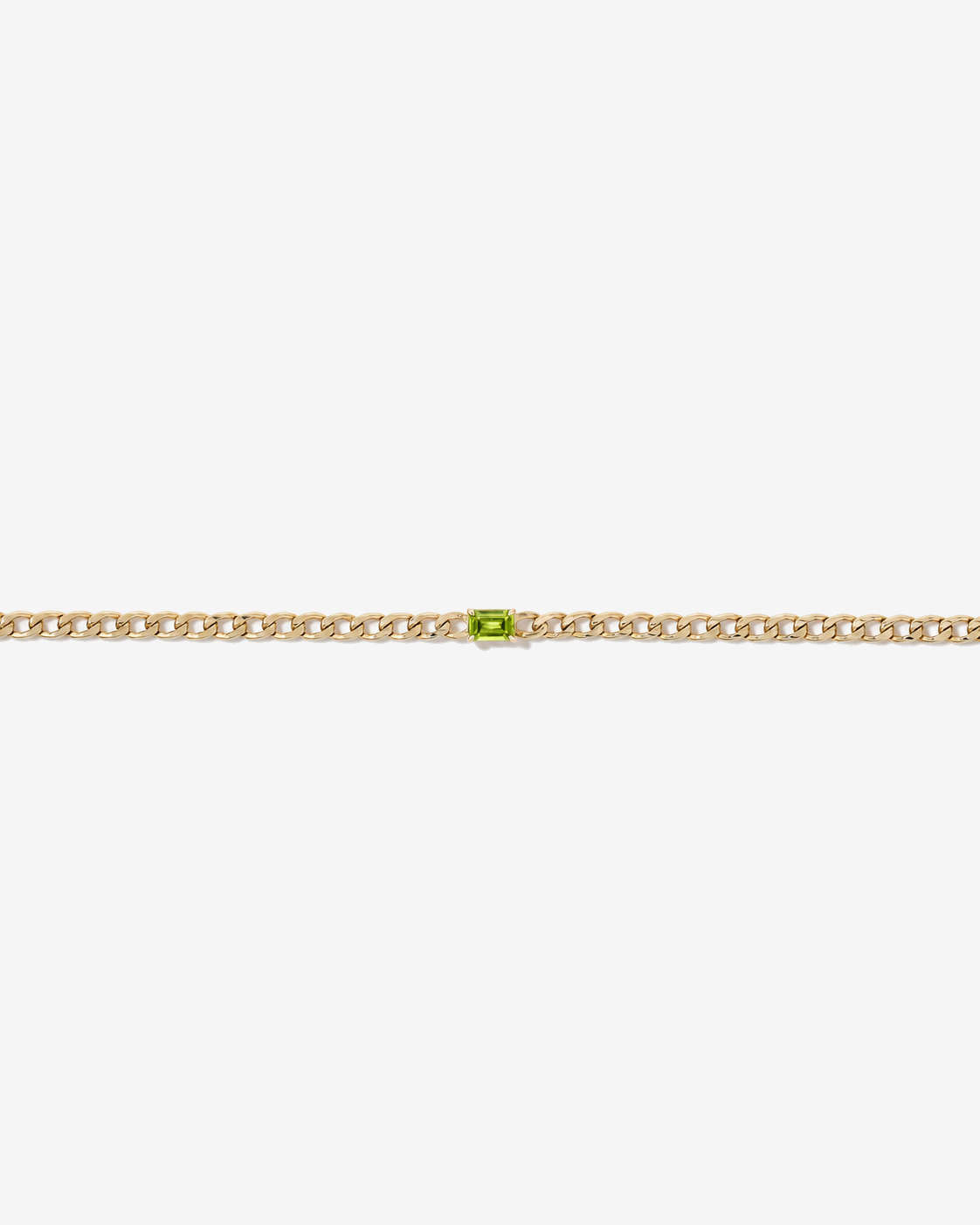 Peridot Curb Link Bracelet in 10kt Yellow Gold