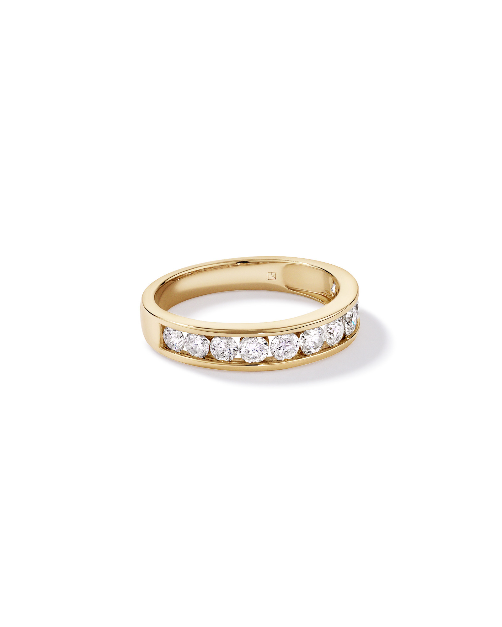 1.00 Carat TW Round Brilliant Channel Set Wedding Band 10kt Yellow Gold