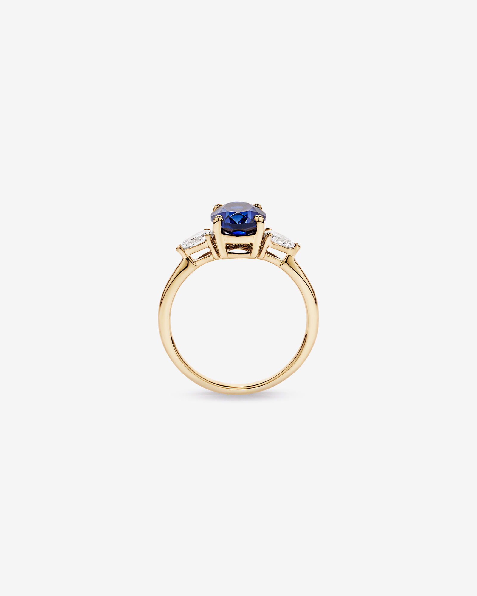 Created Sapphire and 0.27 Carat TW Laboratory-Grown Diamond Ring 10kt Gold