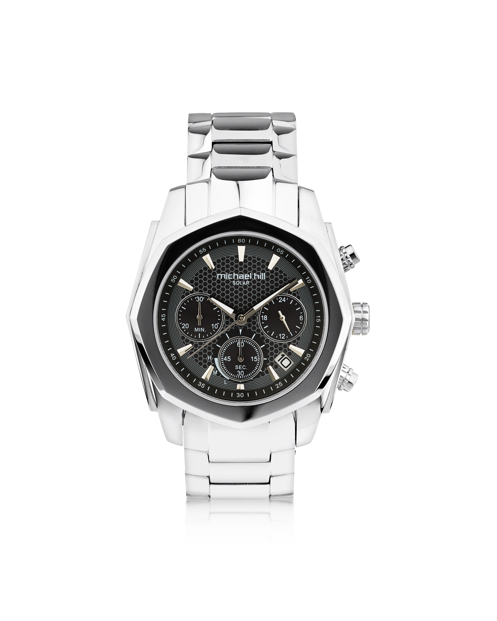 Men's Solar Chronograph Watch in Stainless Steel