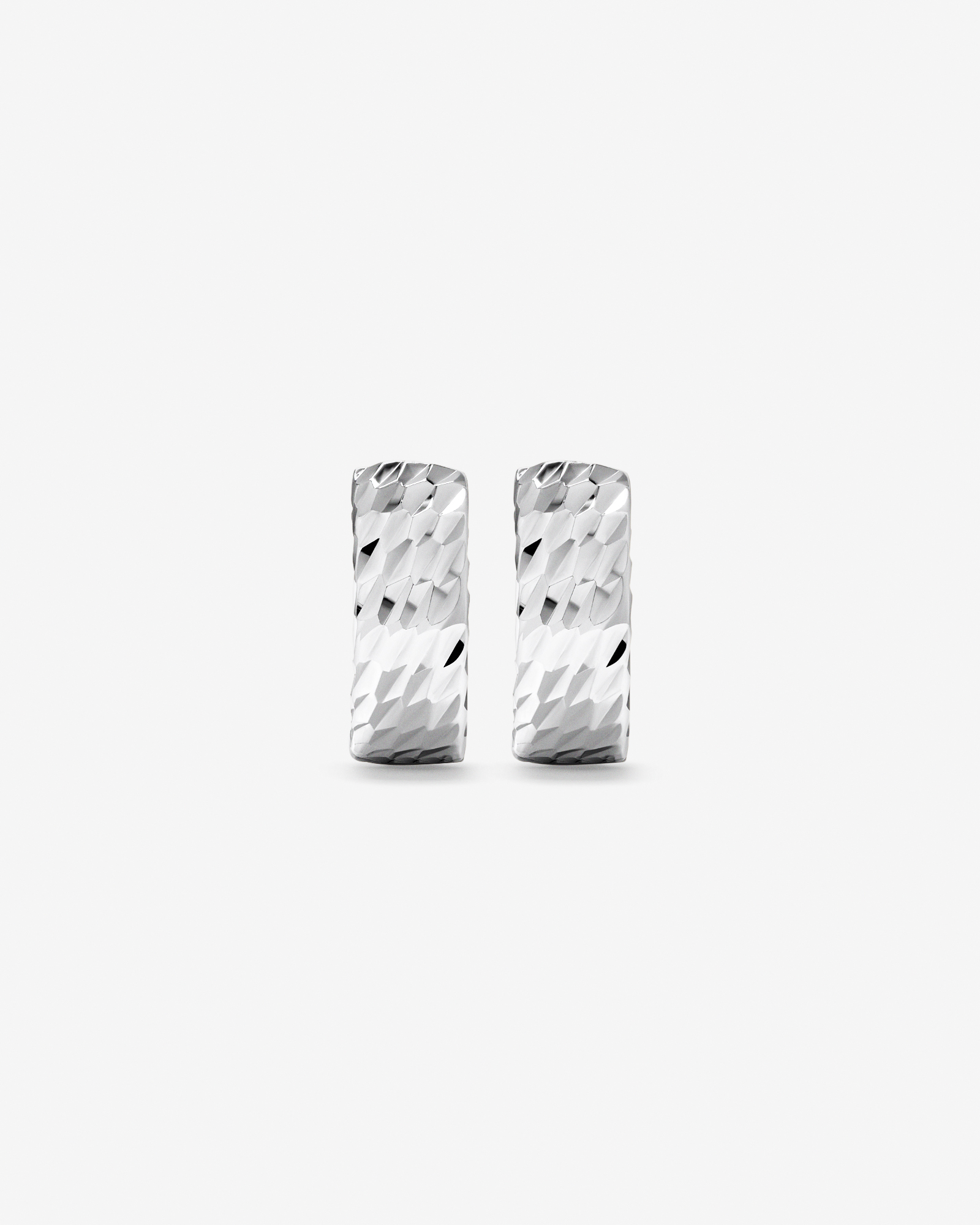 11mm Huggie Earrings in 10kt White Gold