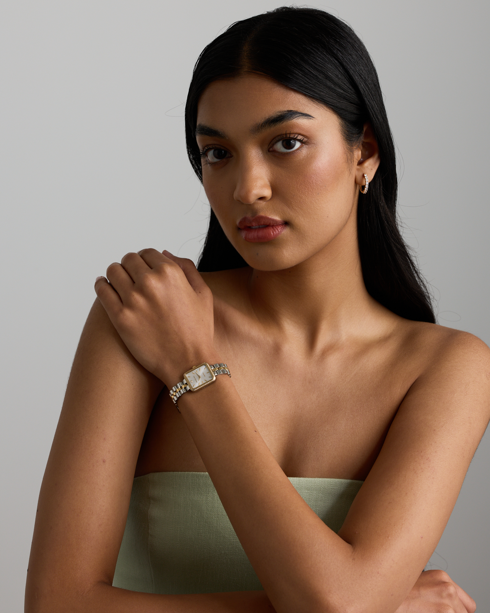 Women's 0.20 Carat TW Diamond Bezel Watch in Gold Tone Stainless Steel