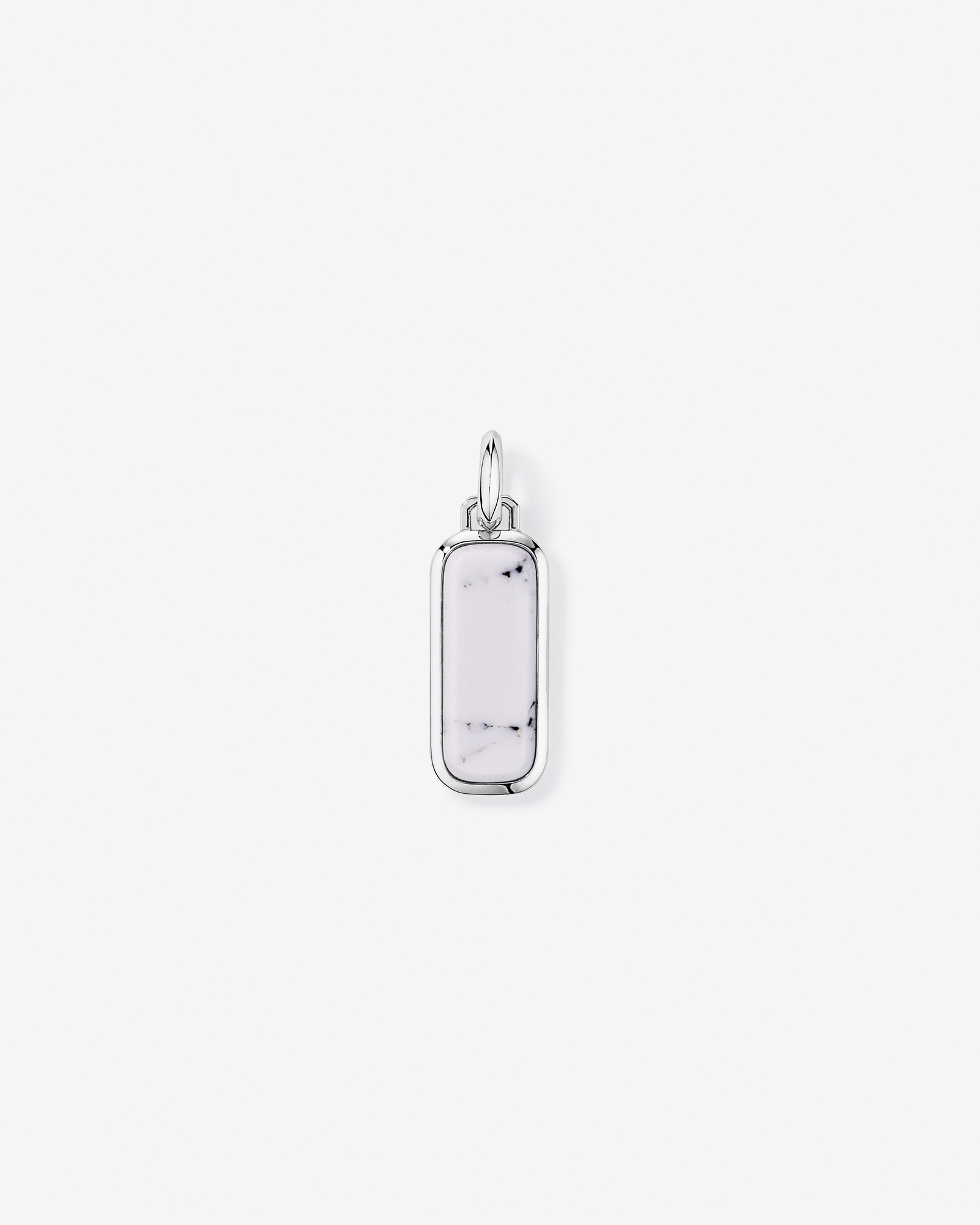 Howlite Oblong Pendant in Sterling Silver
