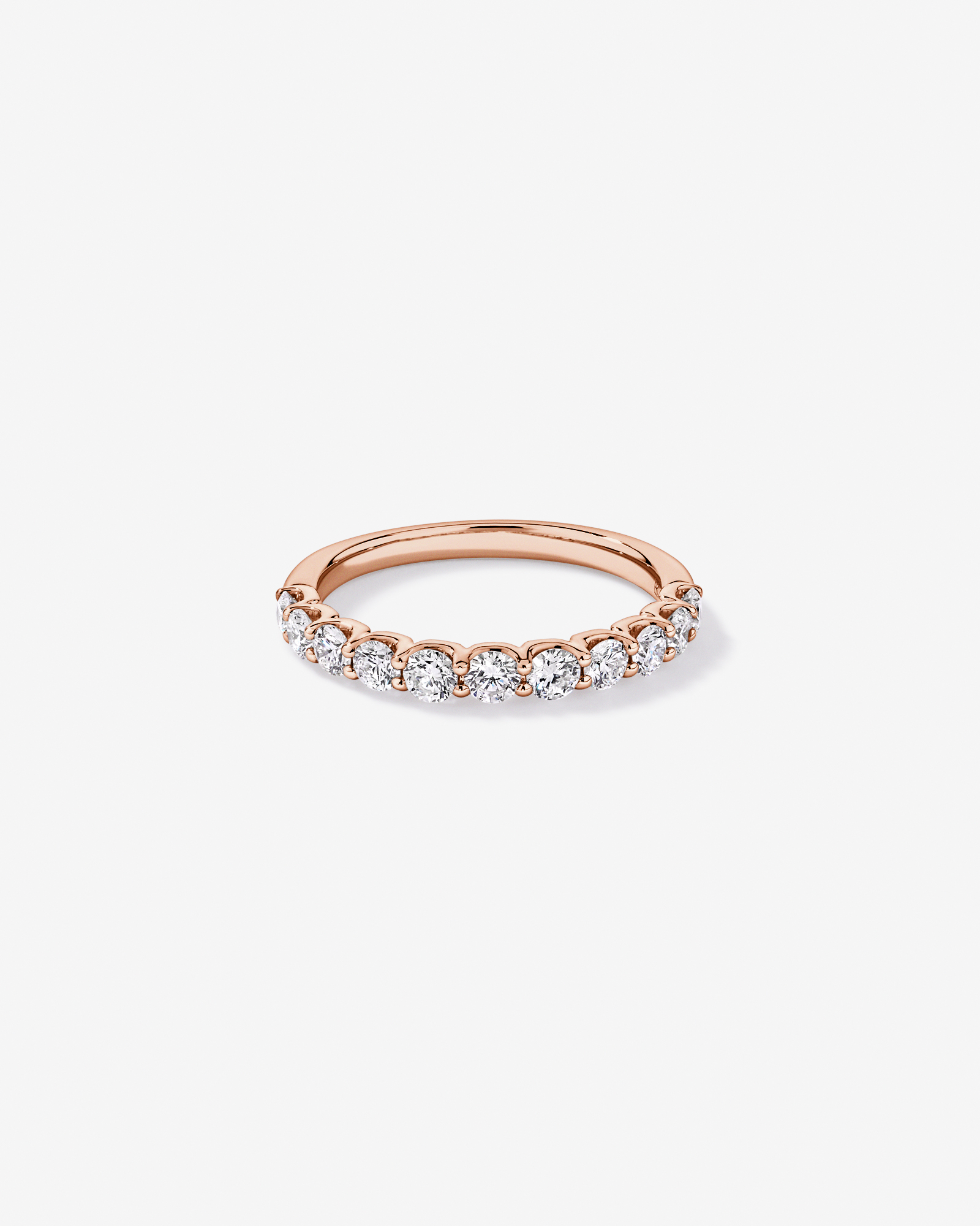 0.83TW Round Brilliant Laboratory-Grown Diamond Wedding Band 14kt Rose Gold