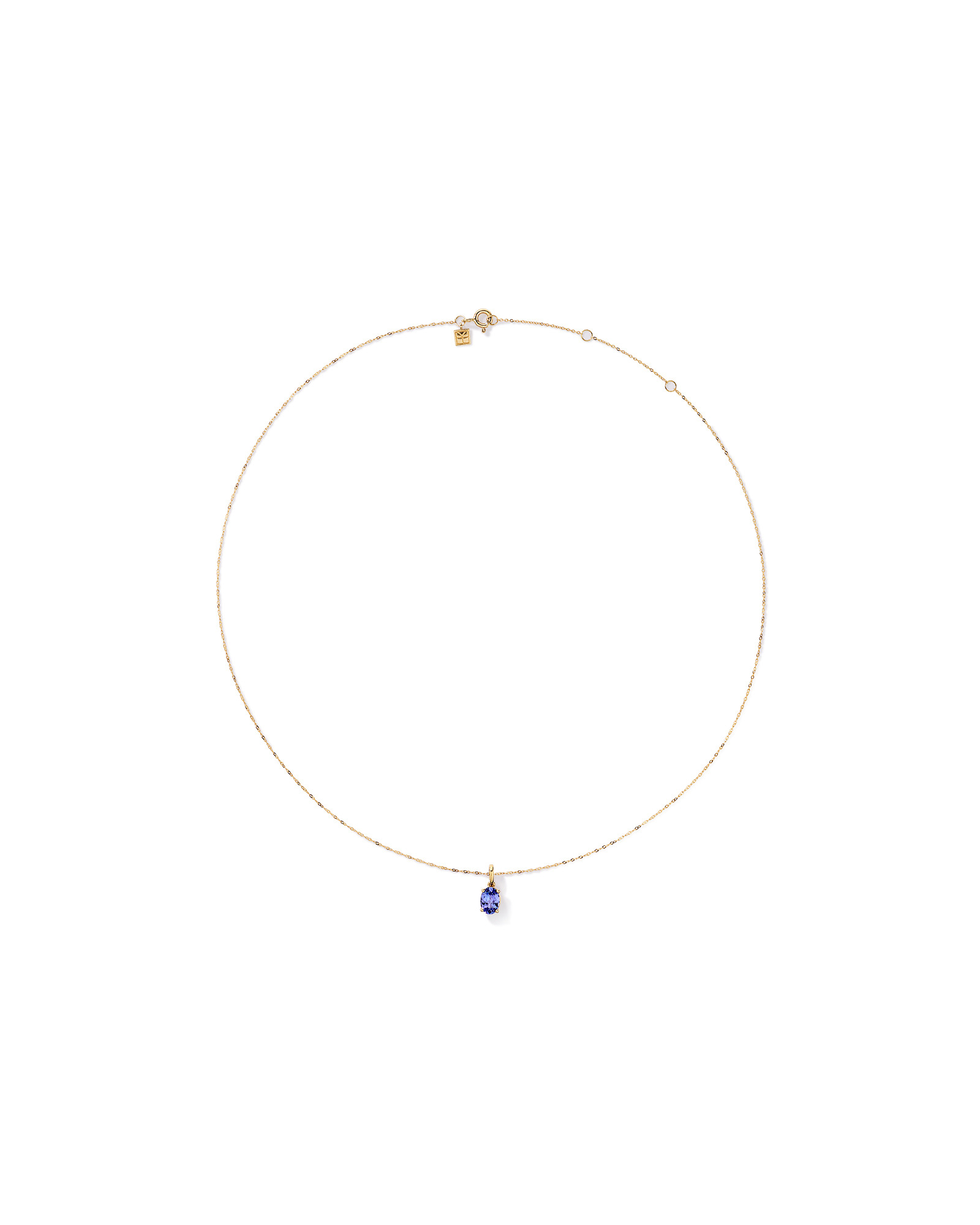 Tanzanite Solitaire Pendant With Chain in 10kt Yellow Gold