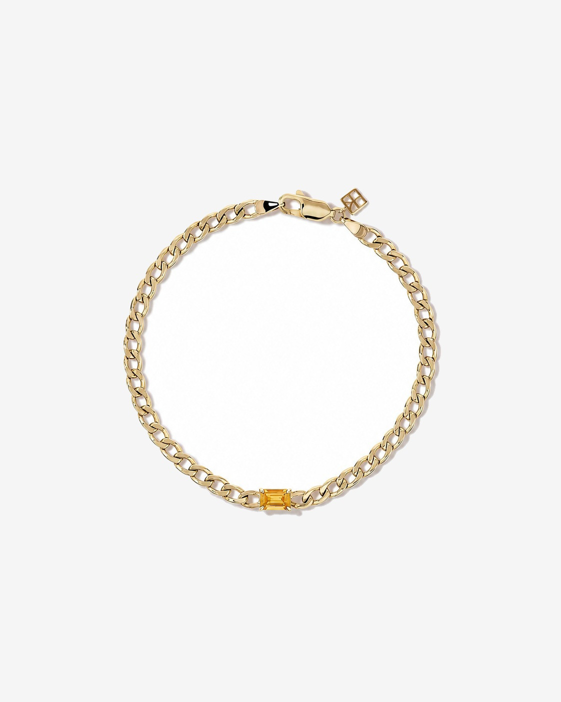 Citrine Curb Link Bracelet in 10kt Yellow Gold