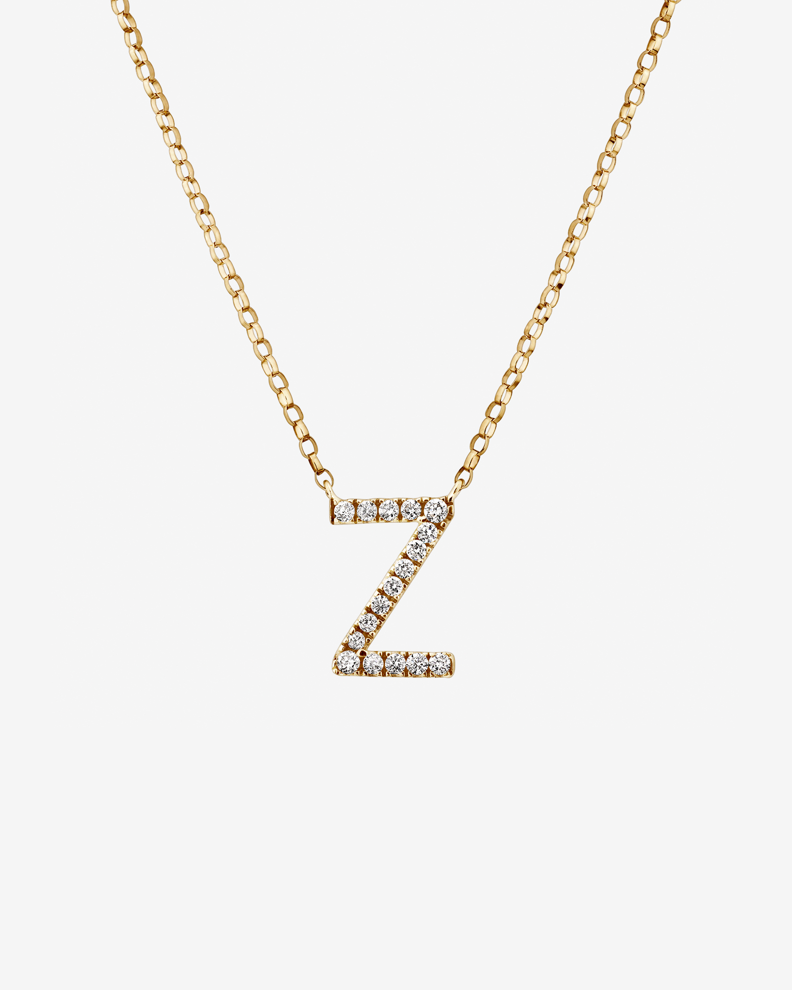 "Z" Initial Necklace with 0.10 Carat TW of Diamonds in 10kt Yellow Gold