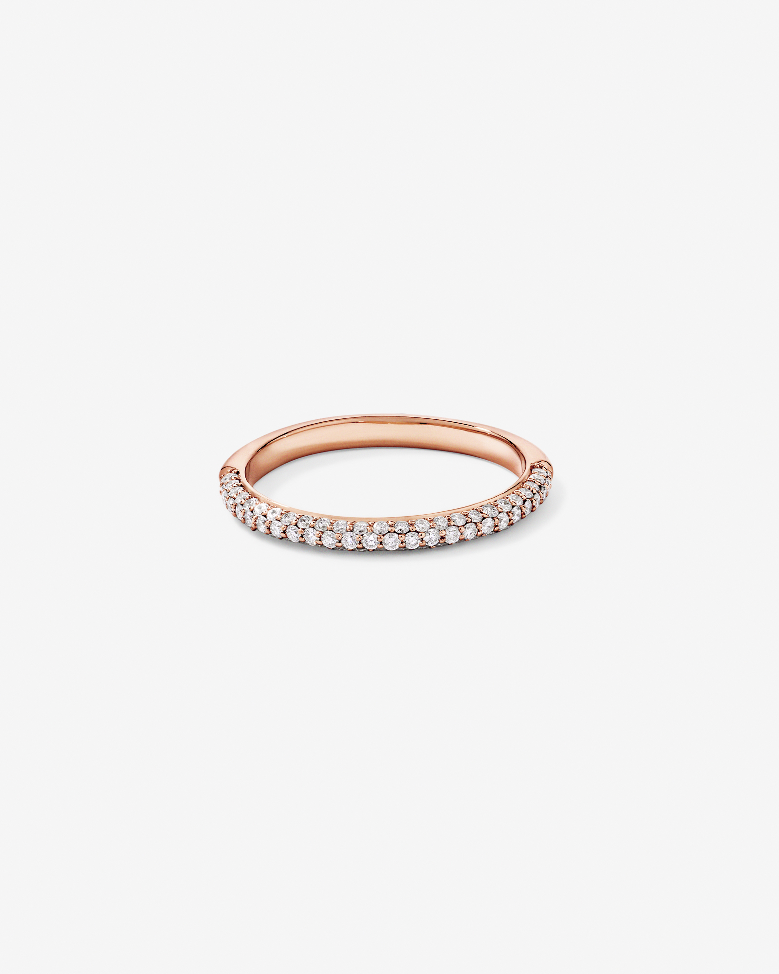 0.40TW Round Brilliant Pavé Diamond Wedding Band 14kt Rose Gold