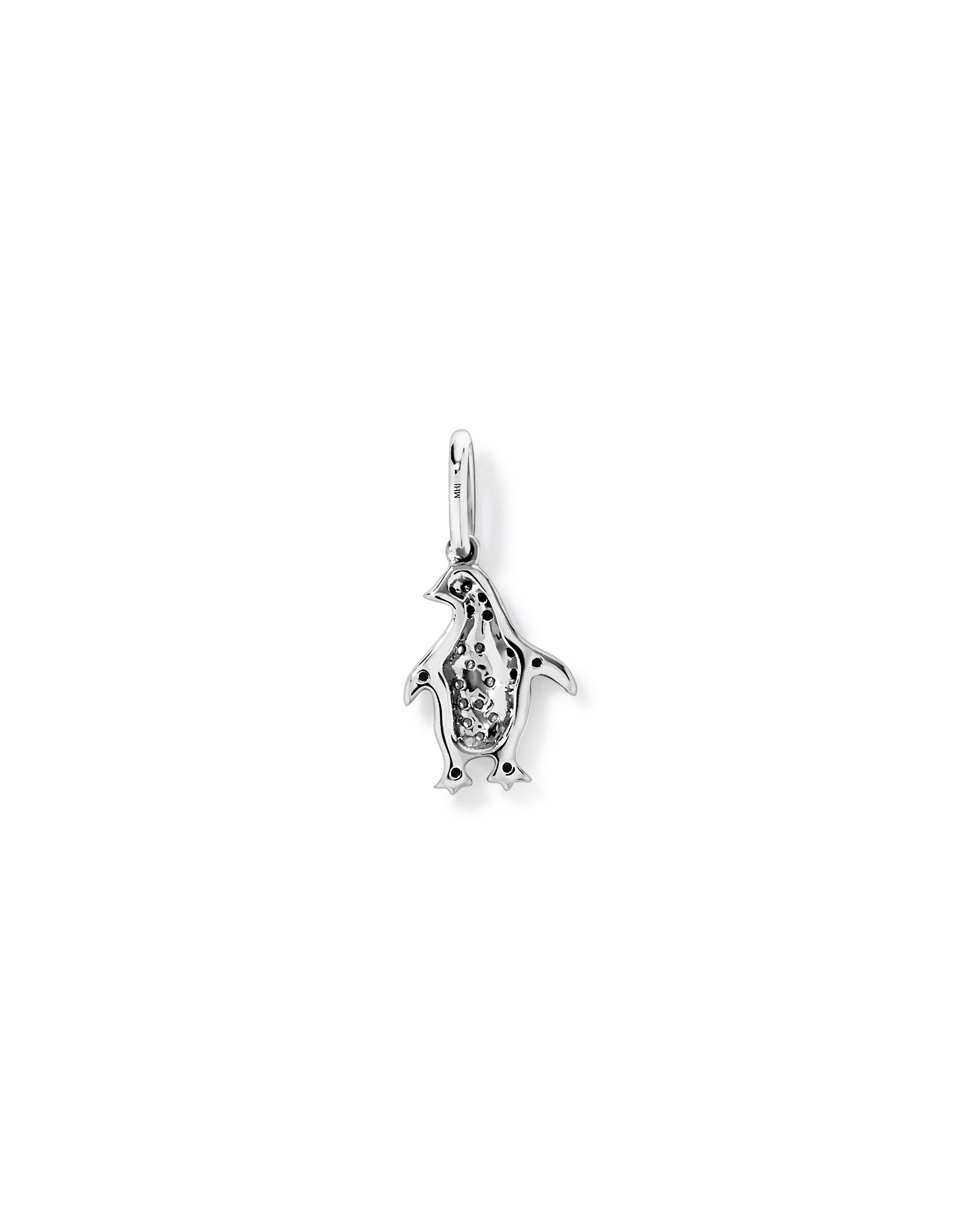 Pendentif Pingouin en Diamant 0.10TW en argent