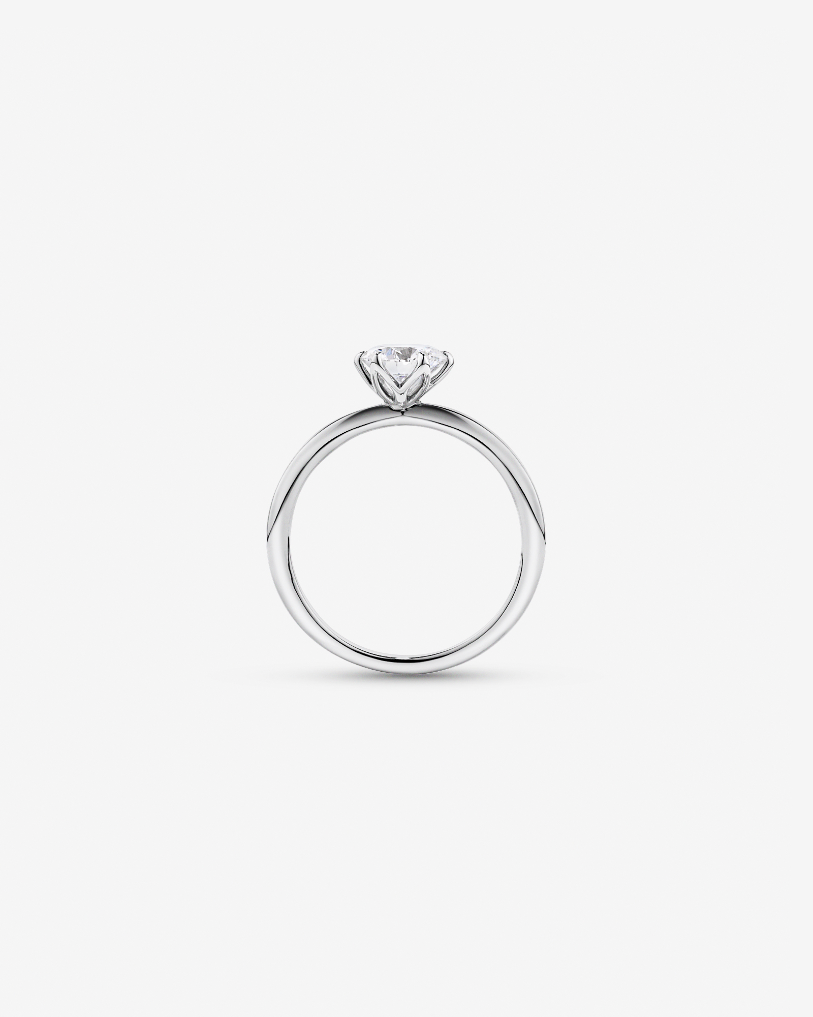 Bague solitaire ronde brillante TW 1,00 carat en platine recyclé