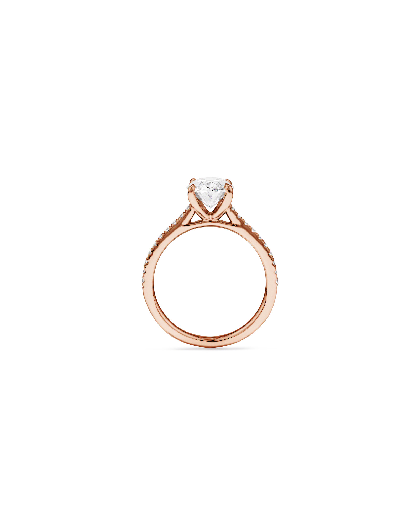 2.20 Carat TW Oval Cut Laboratory-Grown Diamond Engagement Ring 14kt Rose Gold