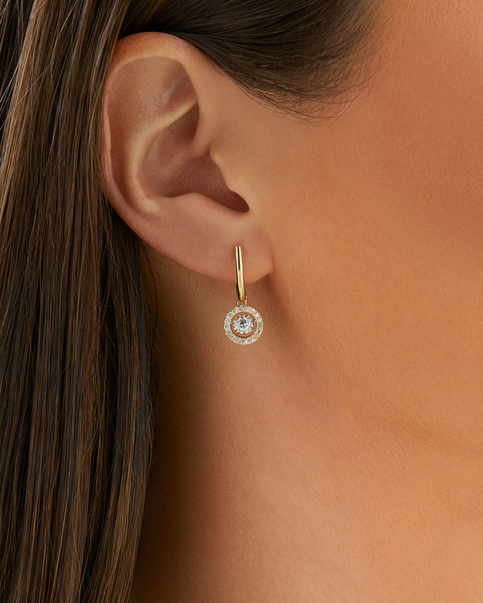 Boucles d'oreilles Everlight en or jaune 10 K avec diamants totalisant 0,50 ct