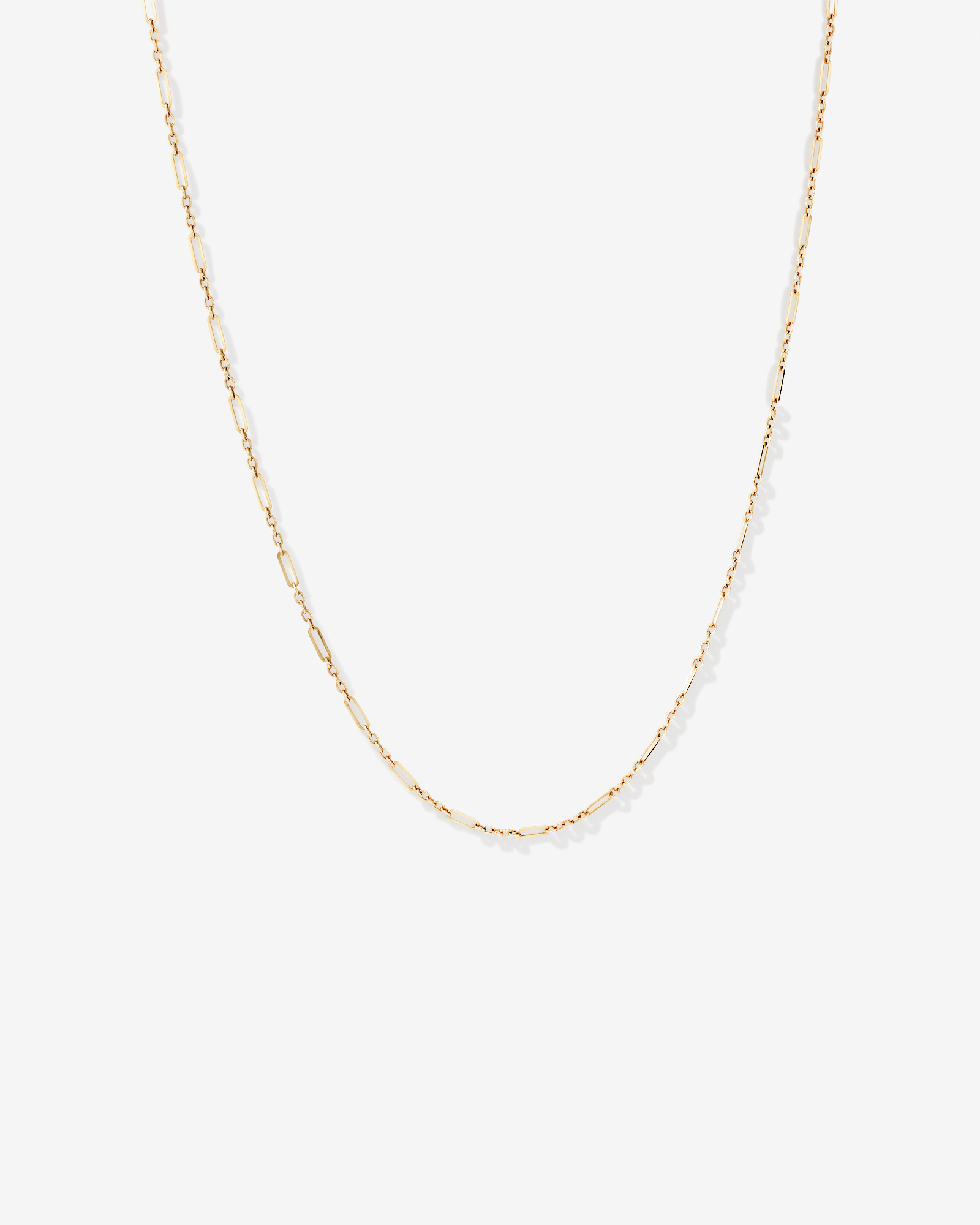 1.6mm Wide Paperclip 3 and 1 Chain in 10kt Yellow Gold