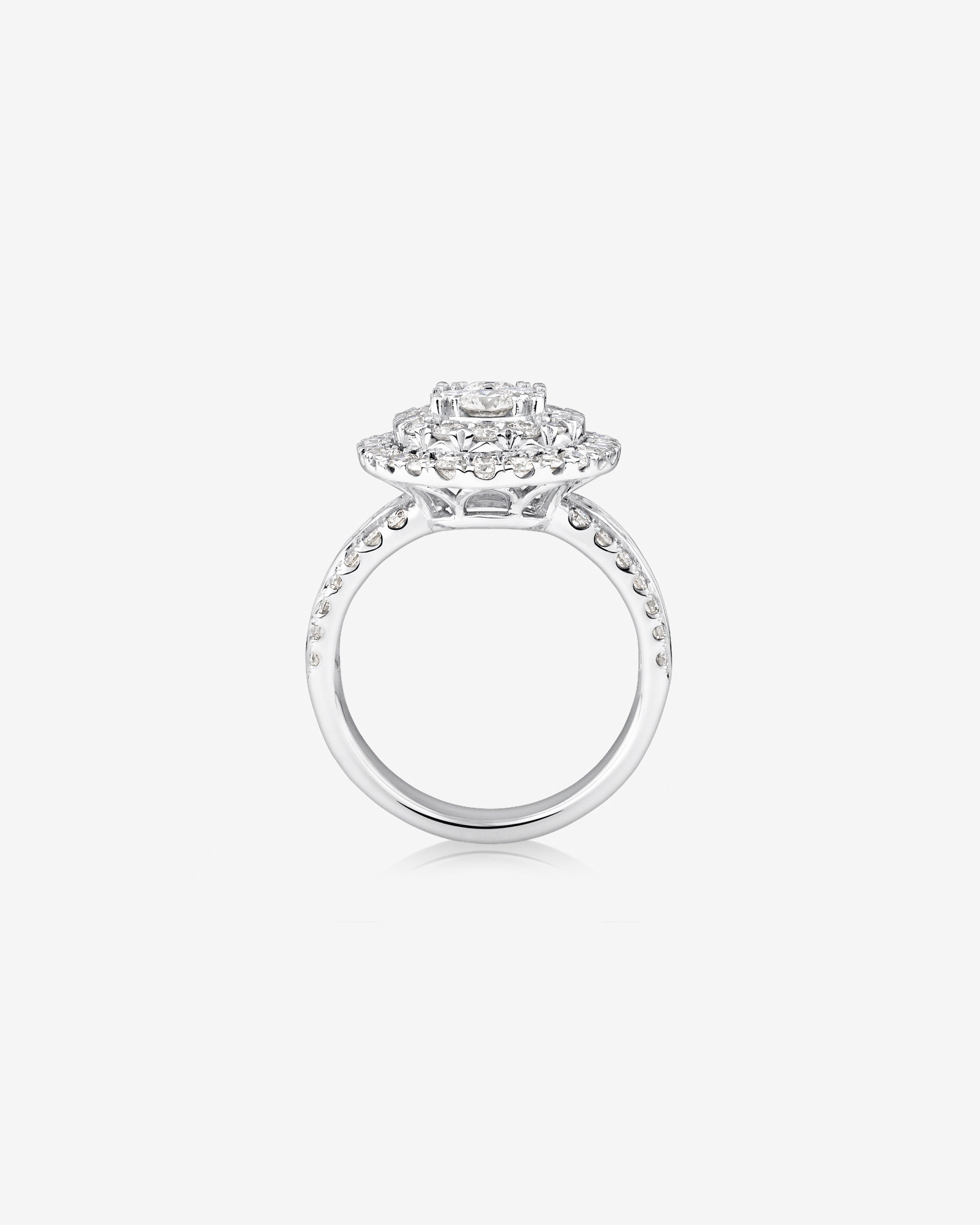 Oval Cluster Ring with 2.50 Carat TW of Diamonds in 14kt White Gold