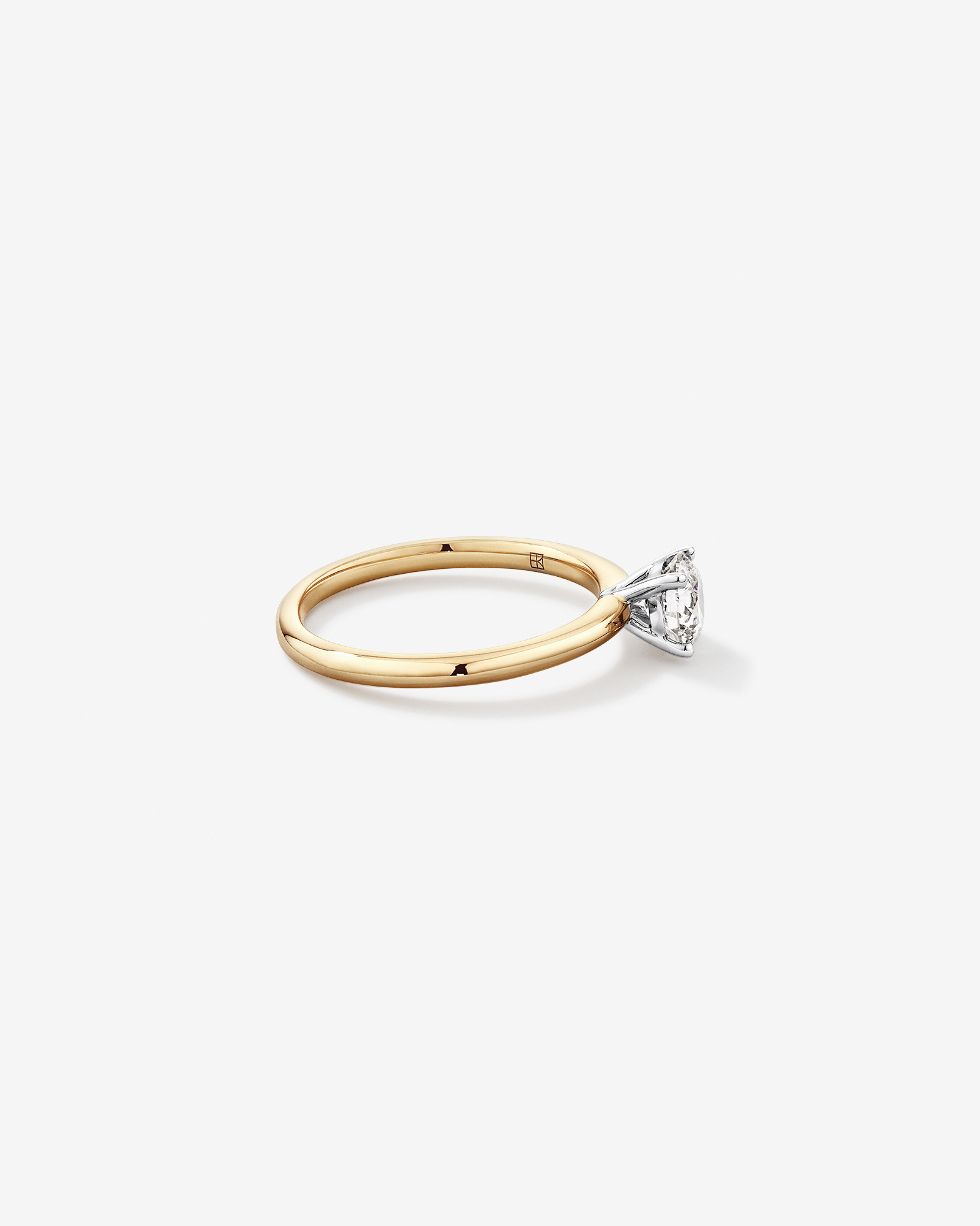 0.70 Carat TW Round Brilliant Laboratory-Grown Diamond Solitaire Engagement Ring 14kt Yellow and Gold