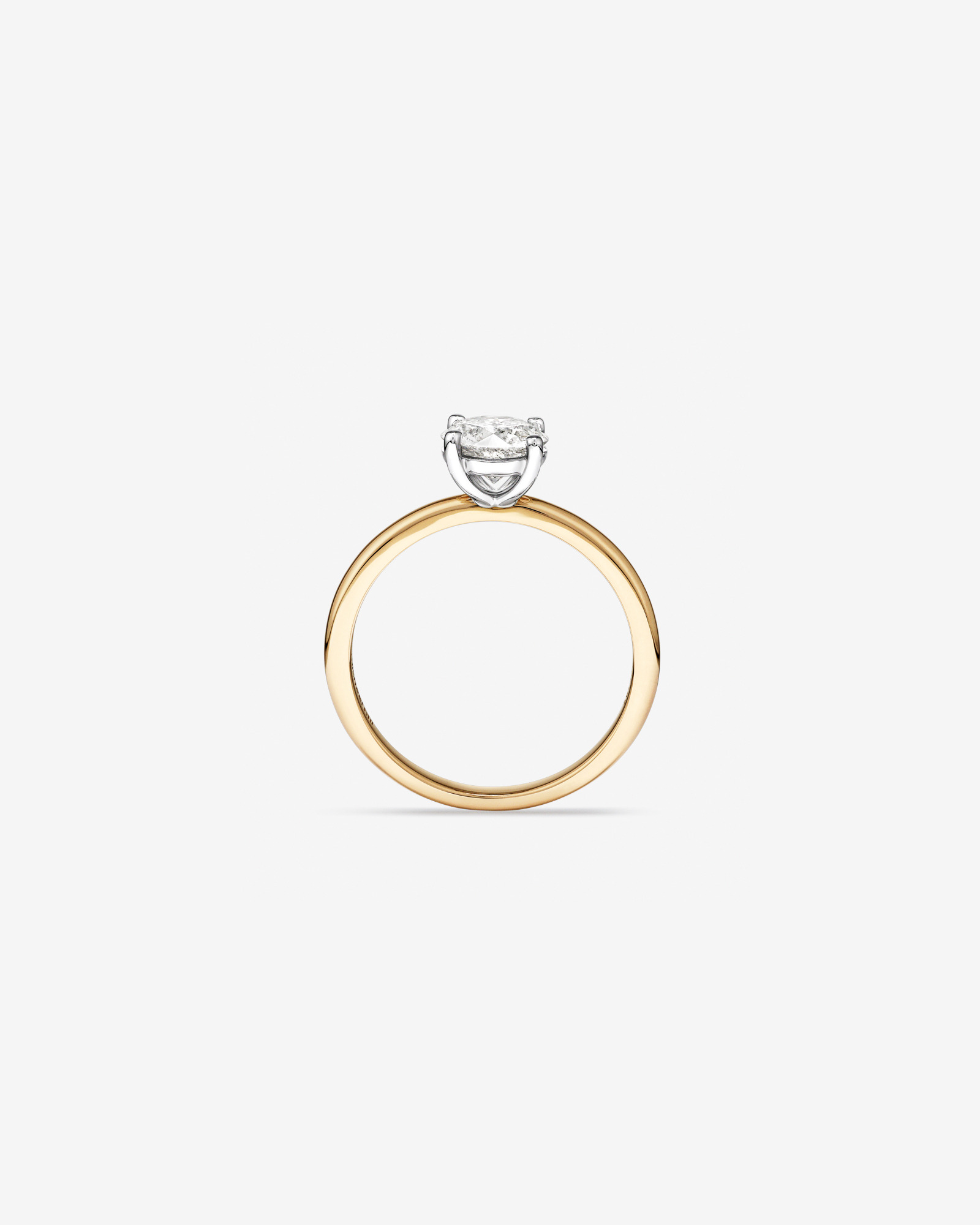 1.00 Carat TW Round Brilliant Diamond Solitaire Engagement Ring in 14kt White and Yellow Gold