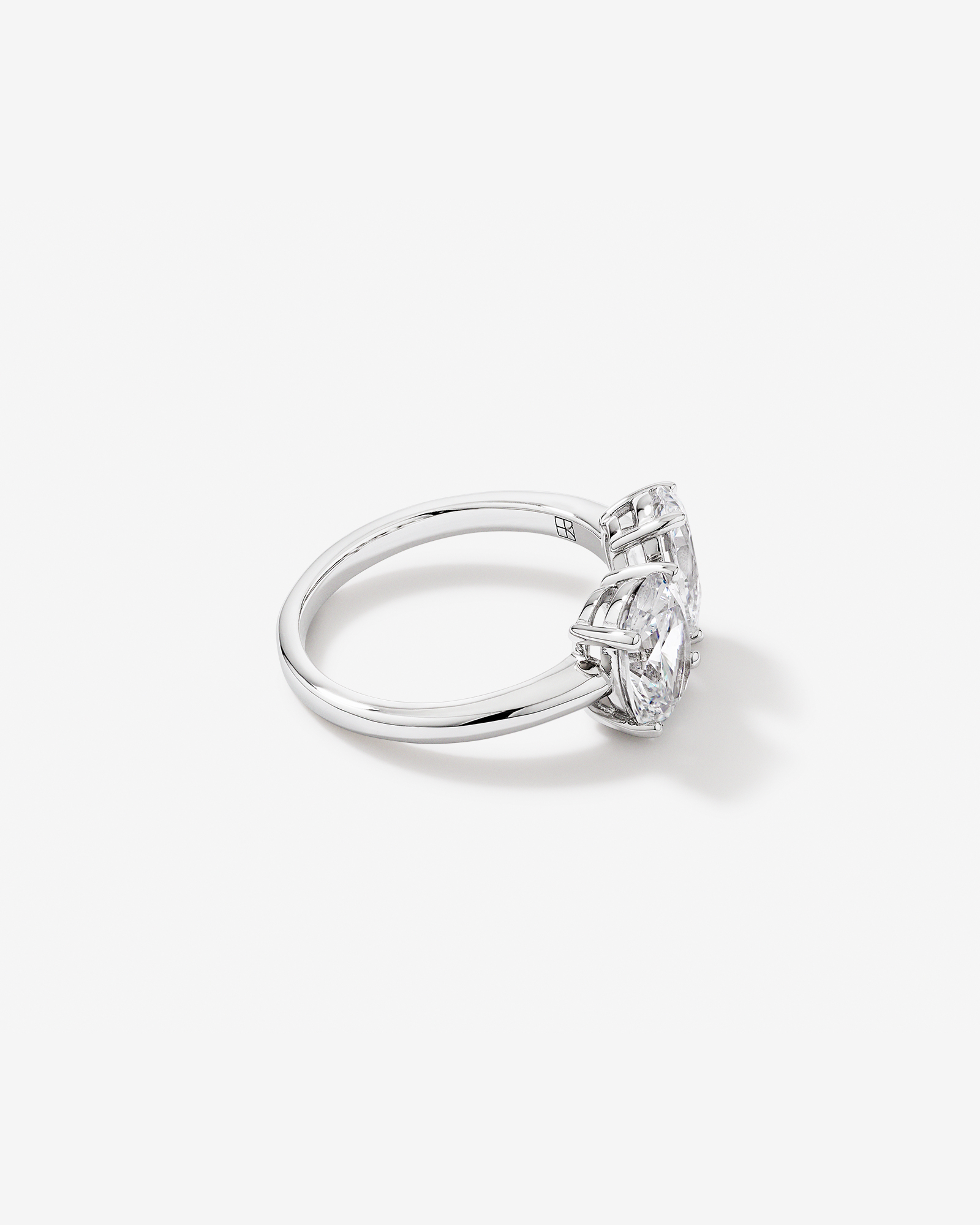Bague Toi Et Moi En Argent Sterling Avec Zircon Cubique En Forme De Poire Et D'Ovale